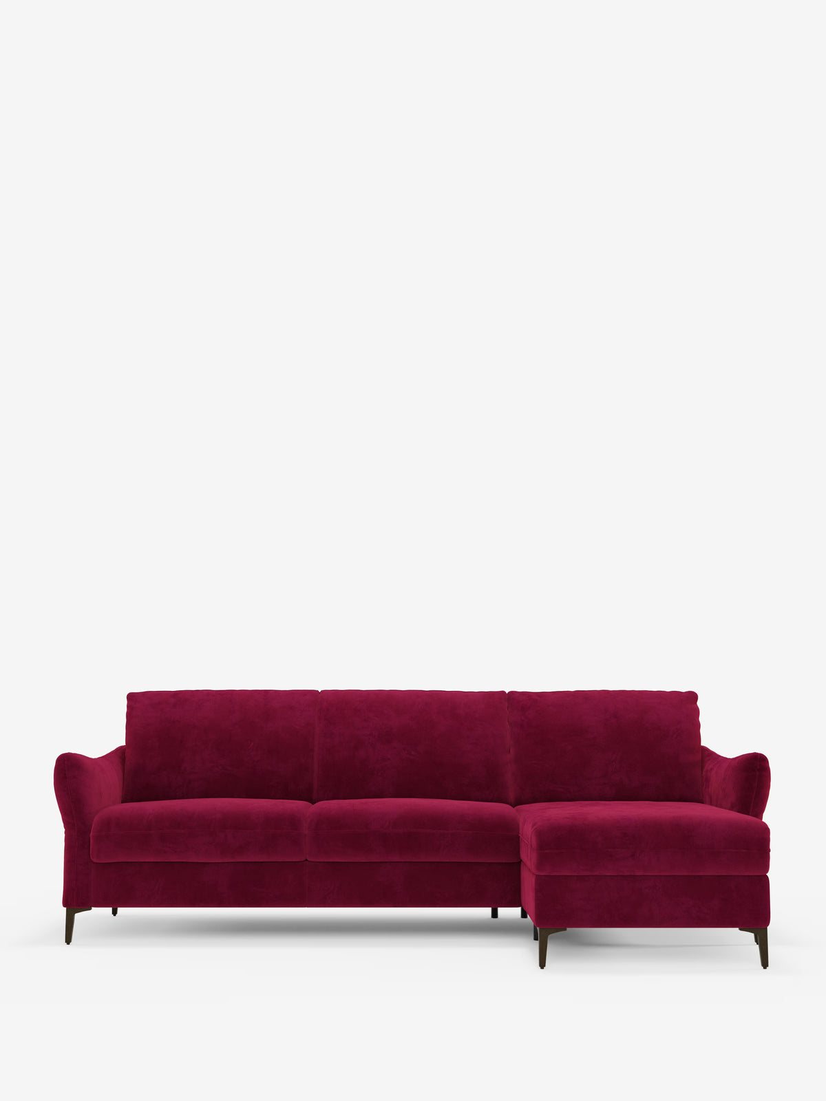 Dalia schlafsofa mit Chaiselongue mit Stauraum und Matratze 18 cm hoch – hohe Füße und fleckenabweisender Stoff T30