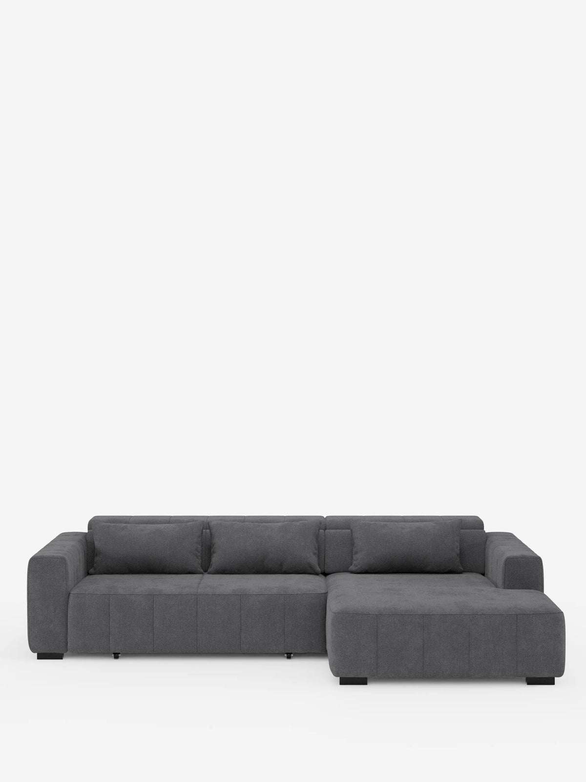 Doric Divano angolare con penisola e sedute allungabili con relax elettrico - poggiatesta reclinabili in tessuto smacchiabile T23