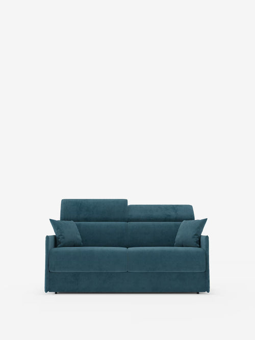 Miryam Schlafsofa mit Matratze mit verstellbaren Kopfstützen und maximalem Komfort – kompaktes Design aus weichem, fleckenabweisendem Stoff T31