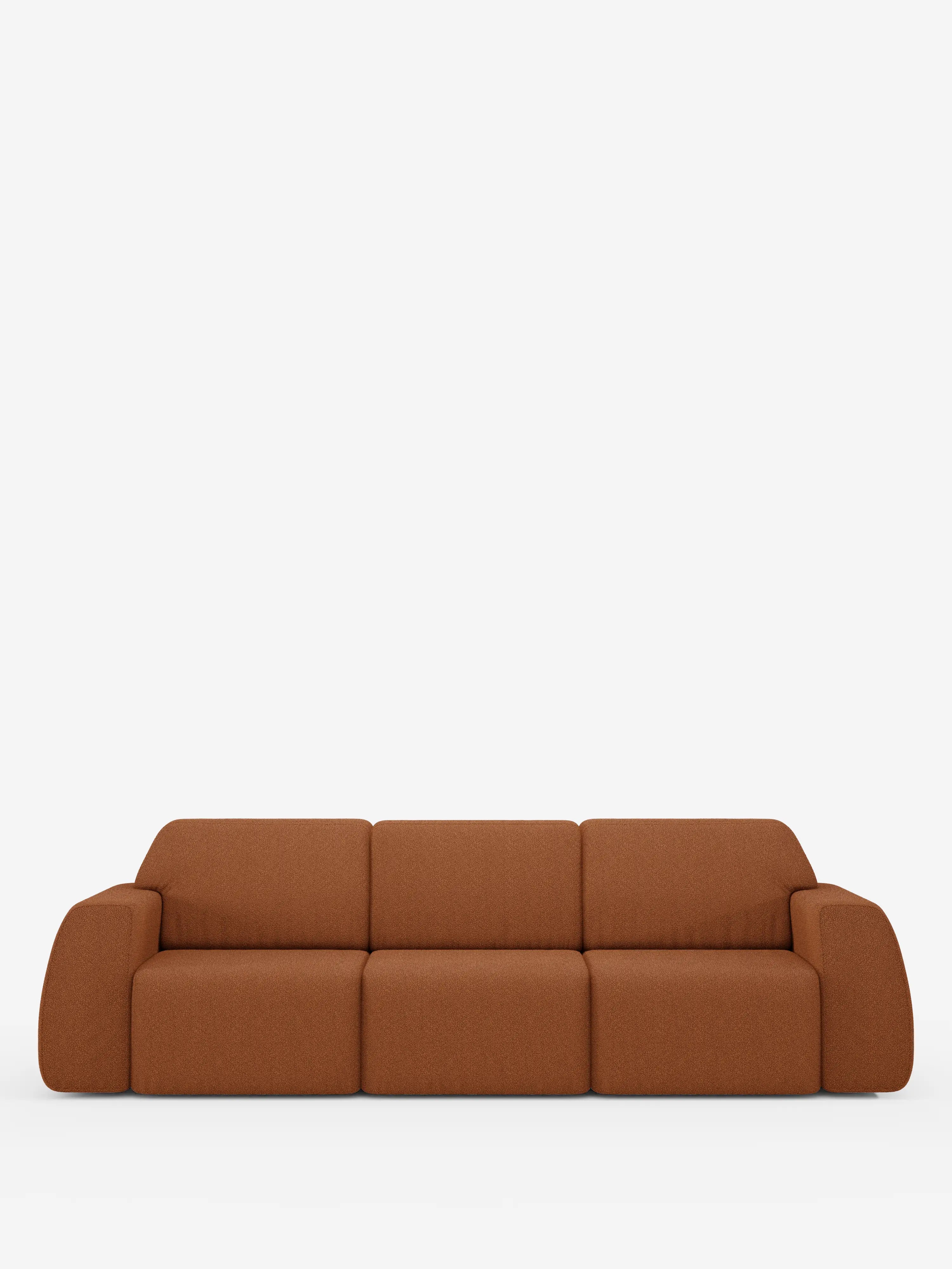 Orbit Sofa mit 3 verschiebbaren und ausziehbaren Sitzen aus schmutzabweisendem Stoff in Baumwolloptik T33