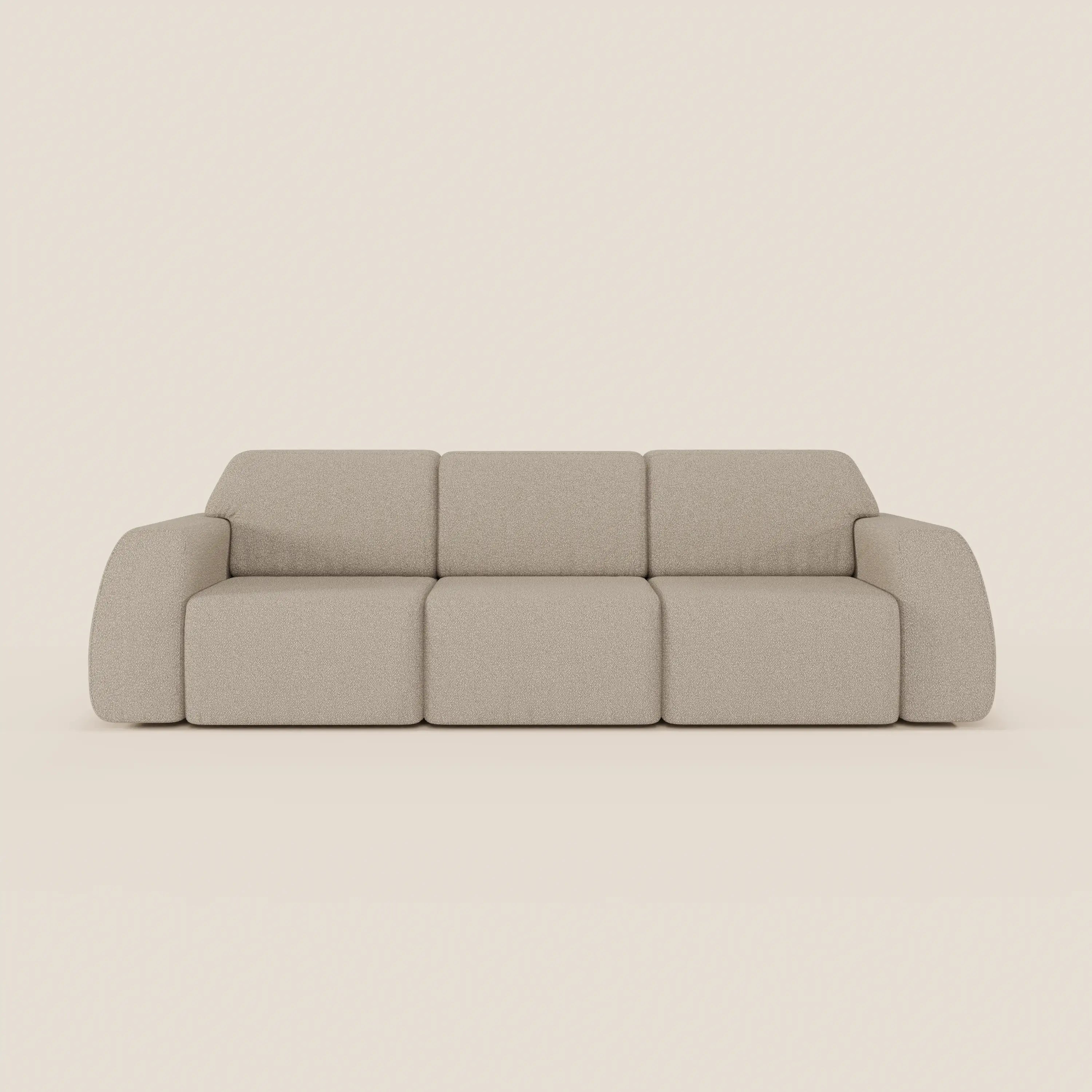 Orbit divano con 3 sedute scorrevoli e allungabili in tessuto effetto cotone smacchiabile T33 - divani.store