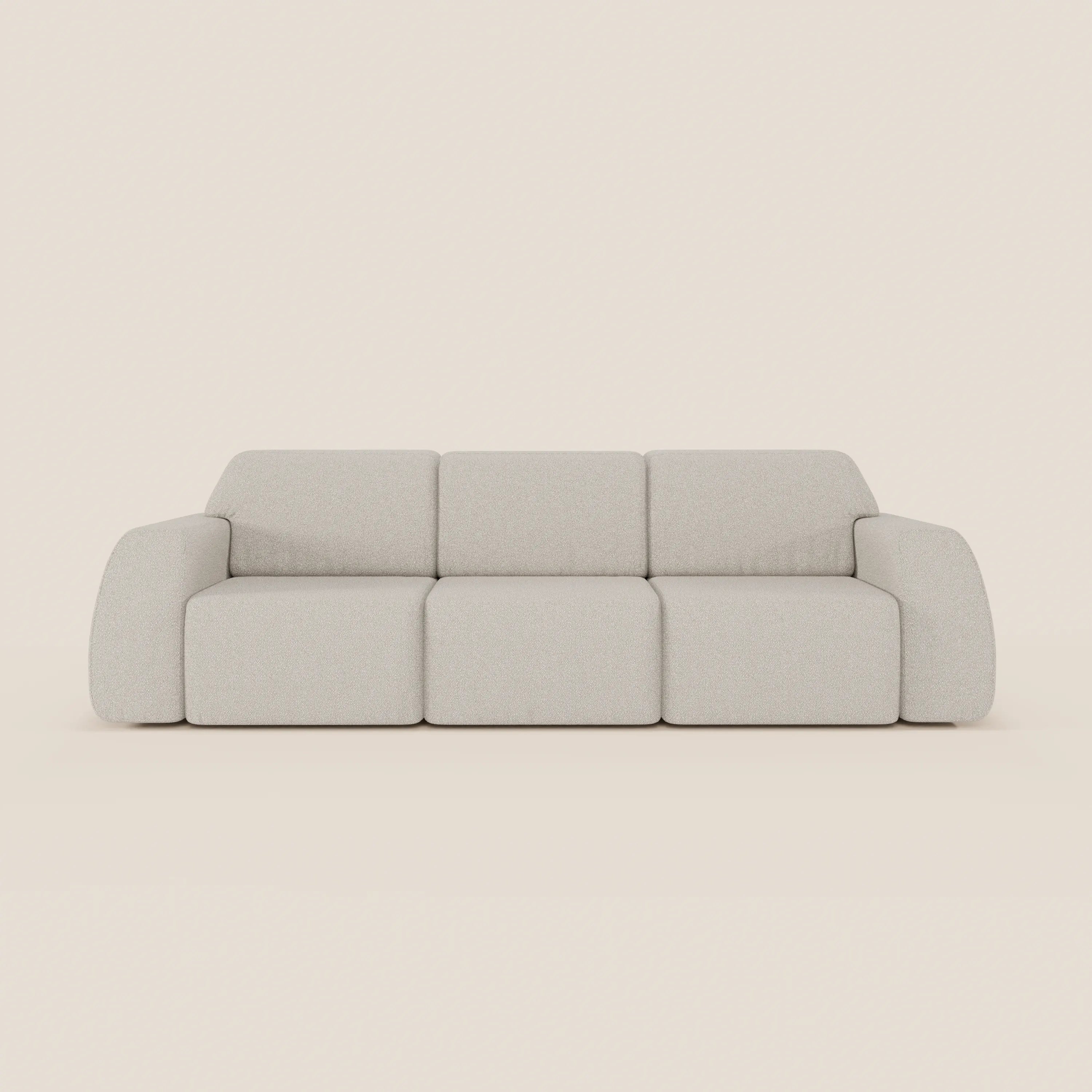 Orbit divano con 3 sedute scorrevoli e allungabili in tessuto effetto cotone smacchiabile T33 - divani.store