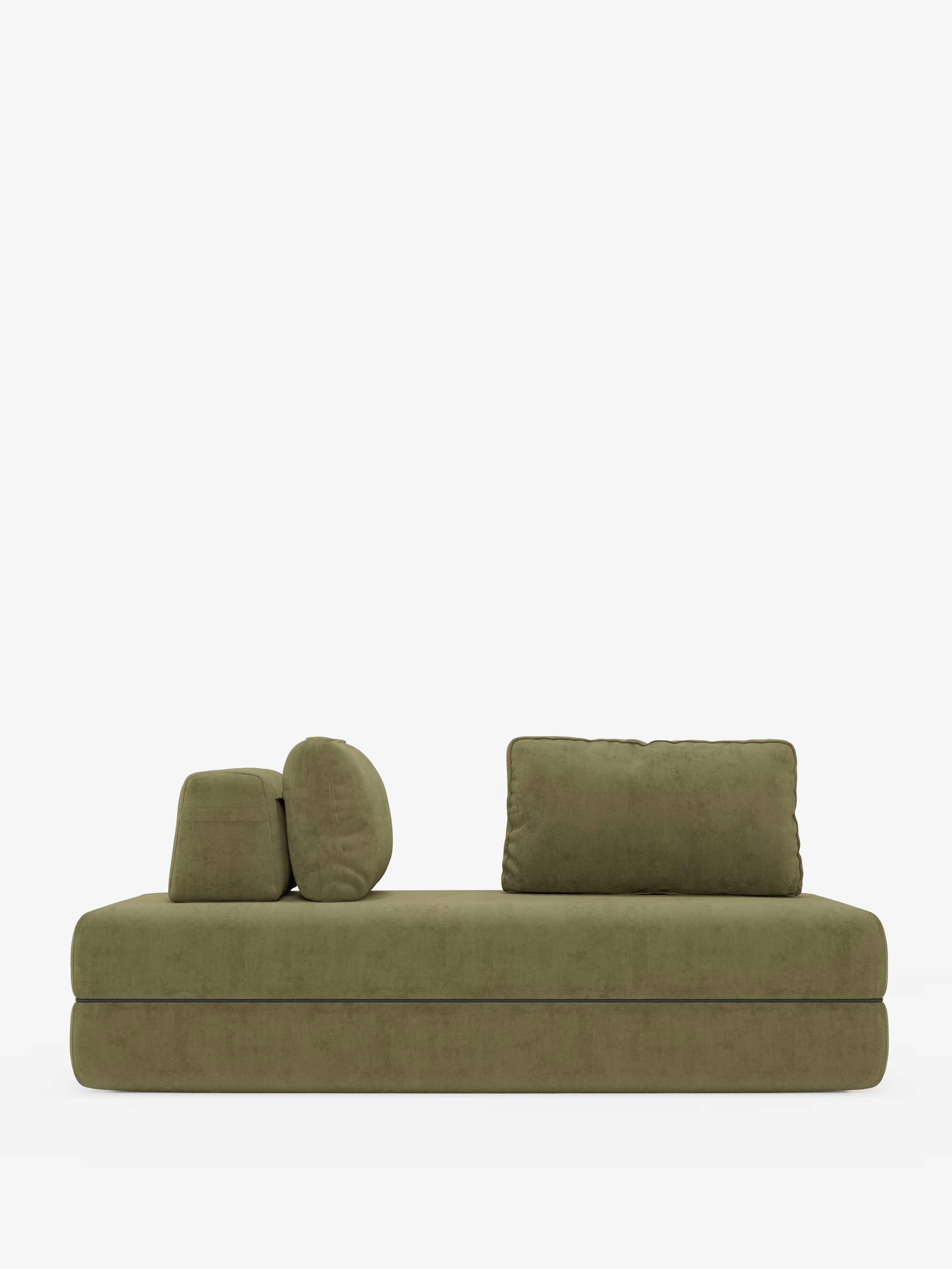 Rift Schlafsofa für zwei Personen (2-Sitzer) und drei Personen (3-Sitzer) mit verstellbaren Rückenlehnen – 24 cm hohe Matratze und Memory-Schaum in T31