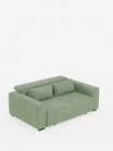Doric 3-Sitzer-Sofa mit ausziehbaren Sitzen dank elektrischer Relaxfunktion – verstellbare Kopfstütze aus fleckenabweisendem Stoff T23