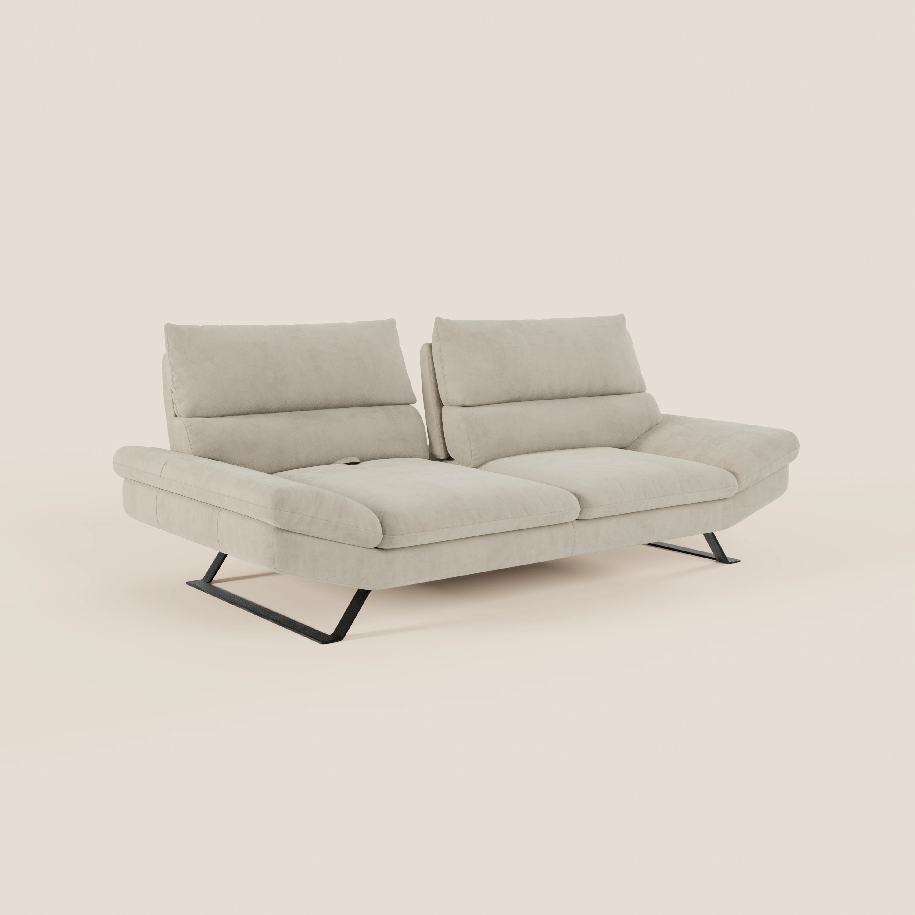 Eclipse Divano dal design moderno 2 e 3 posti con schienali traslanti - piedini alti in elegante microfibra smacchiabile T11 - divani.store