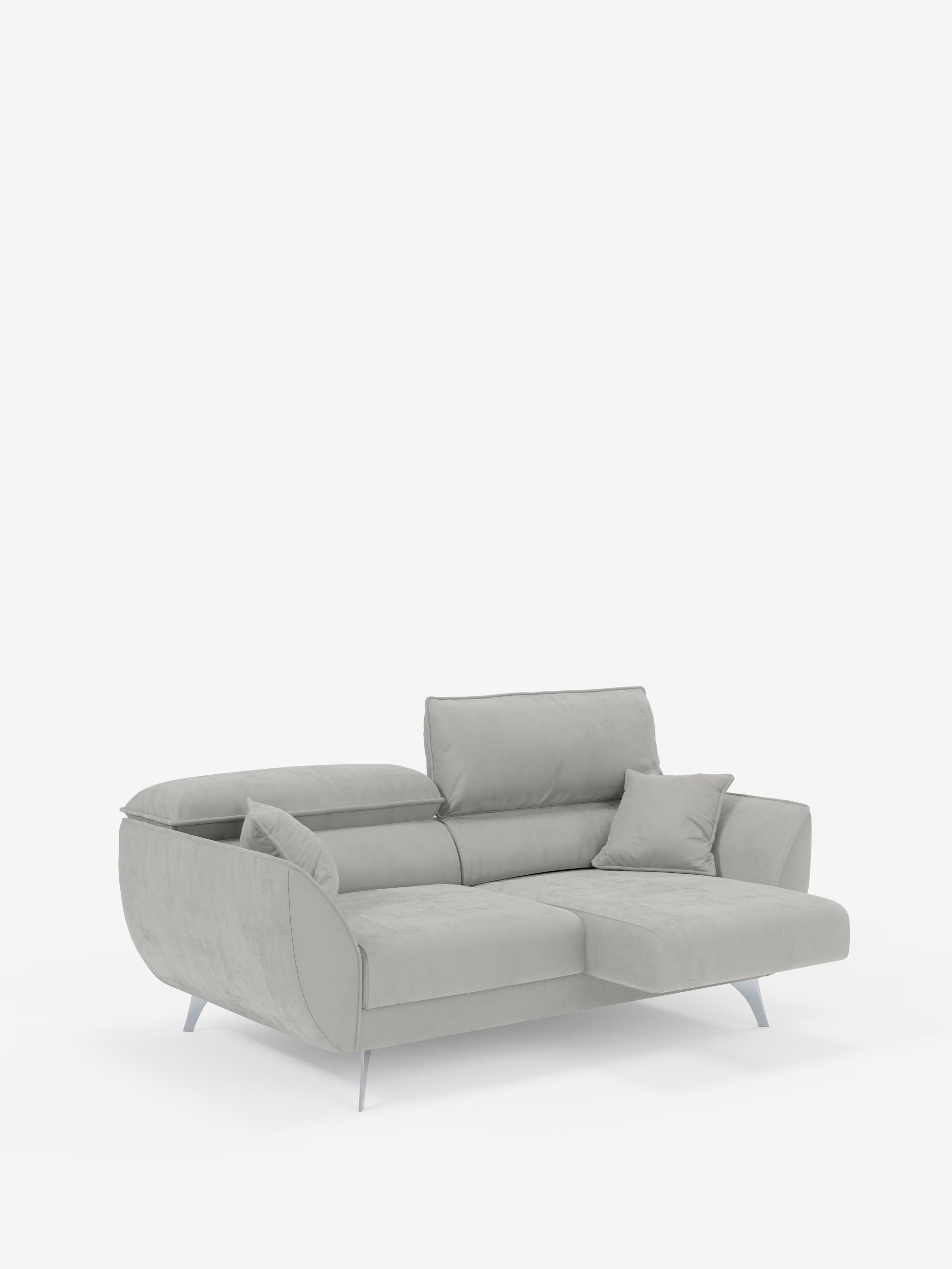 Michelangelo Sofa mit 2 und 3 ausziehbaren Sitzen und verstellbaren Kopfstützen aus abwaschbarem Stoff T30