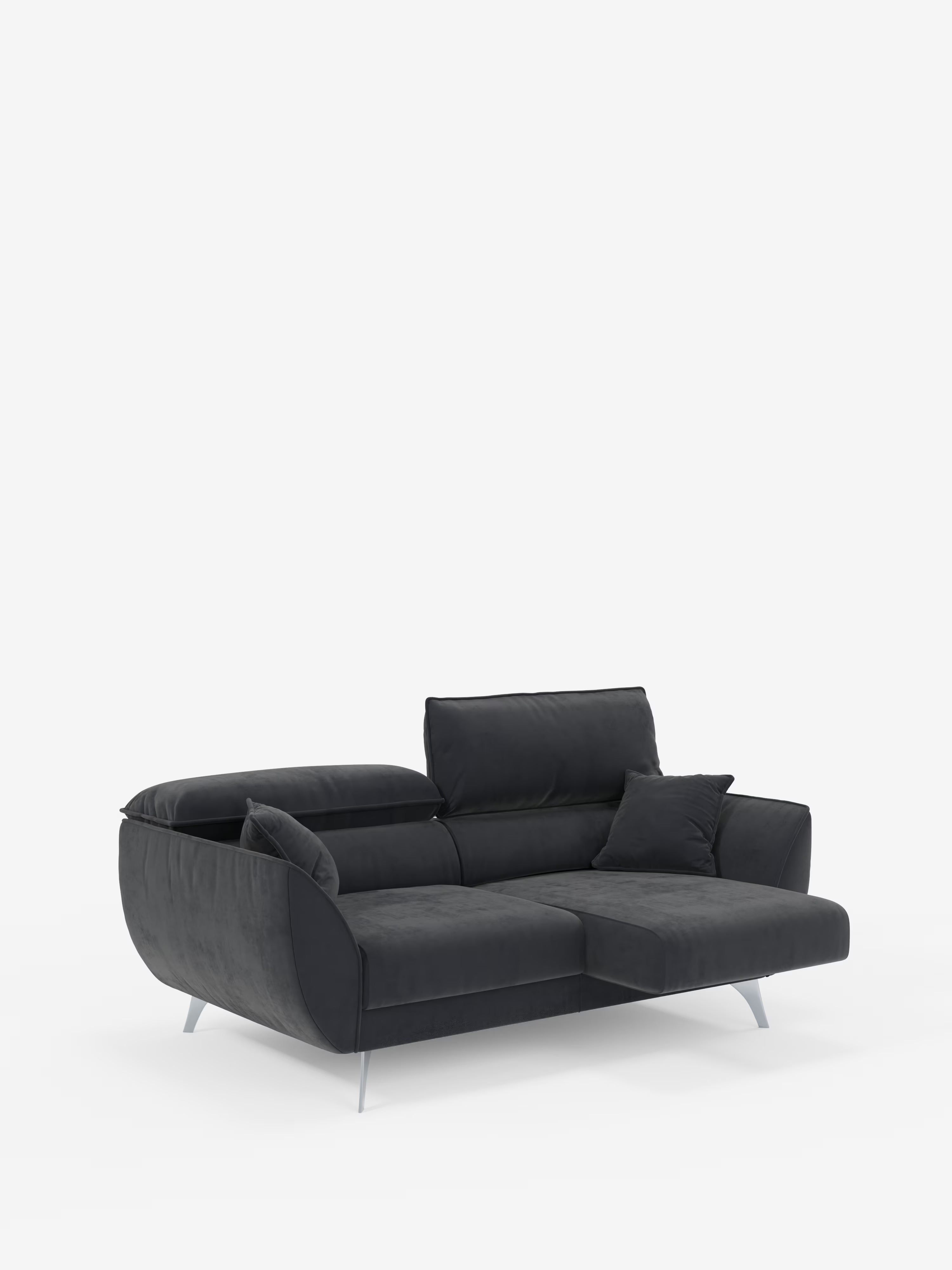 Michelangelo Sofa mit 2 und 3 ausziehbaren Sitzen und verstellbaren Kopfstützen aus abwaschbarem Stoff T30
