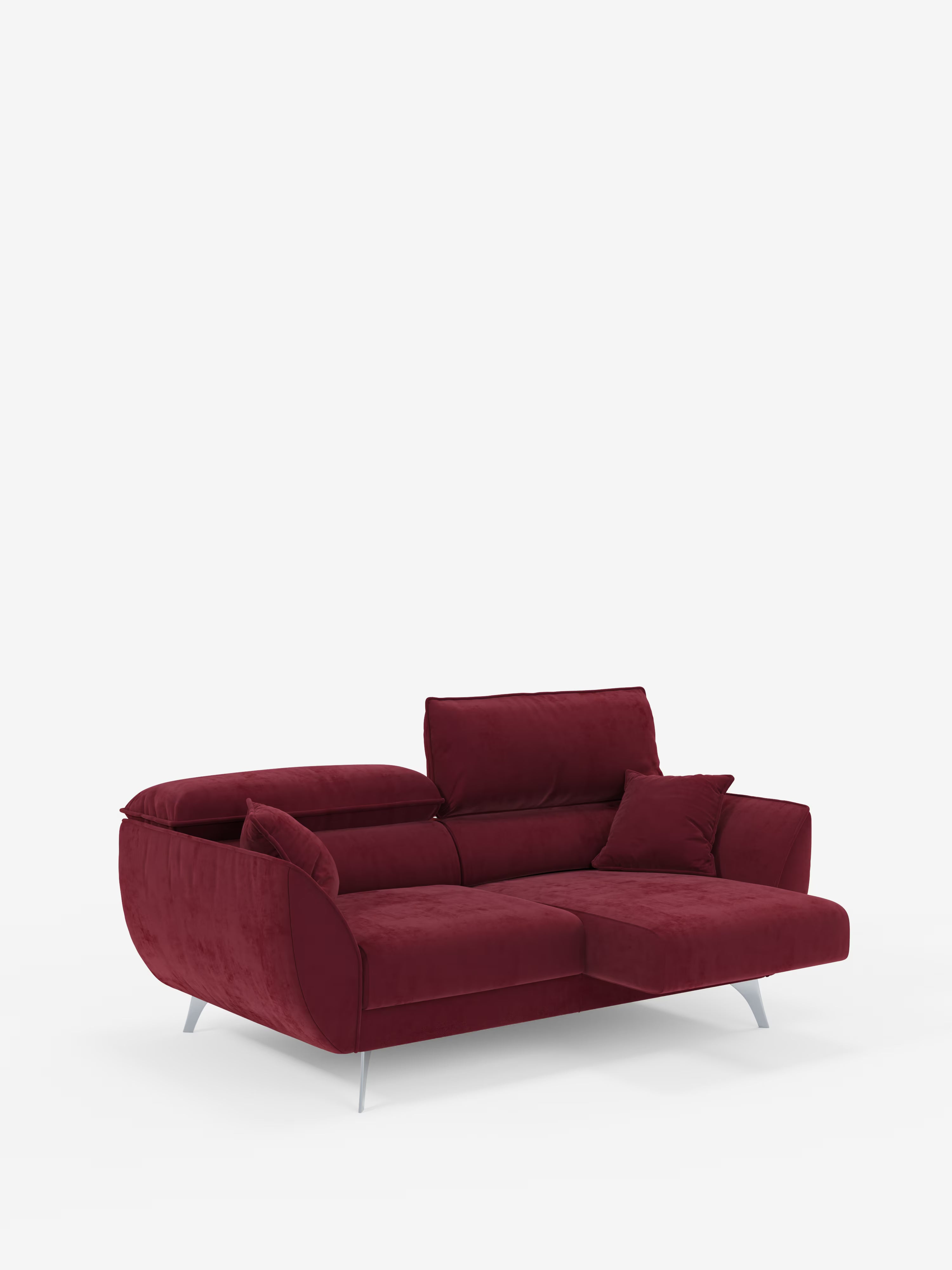 Michelangelo Sofa mit 2 und 3 ausziehbaren Sitzen und verstellbaren Kopfstützen aus abwaschbarem Stoff T30