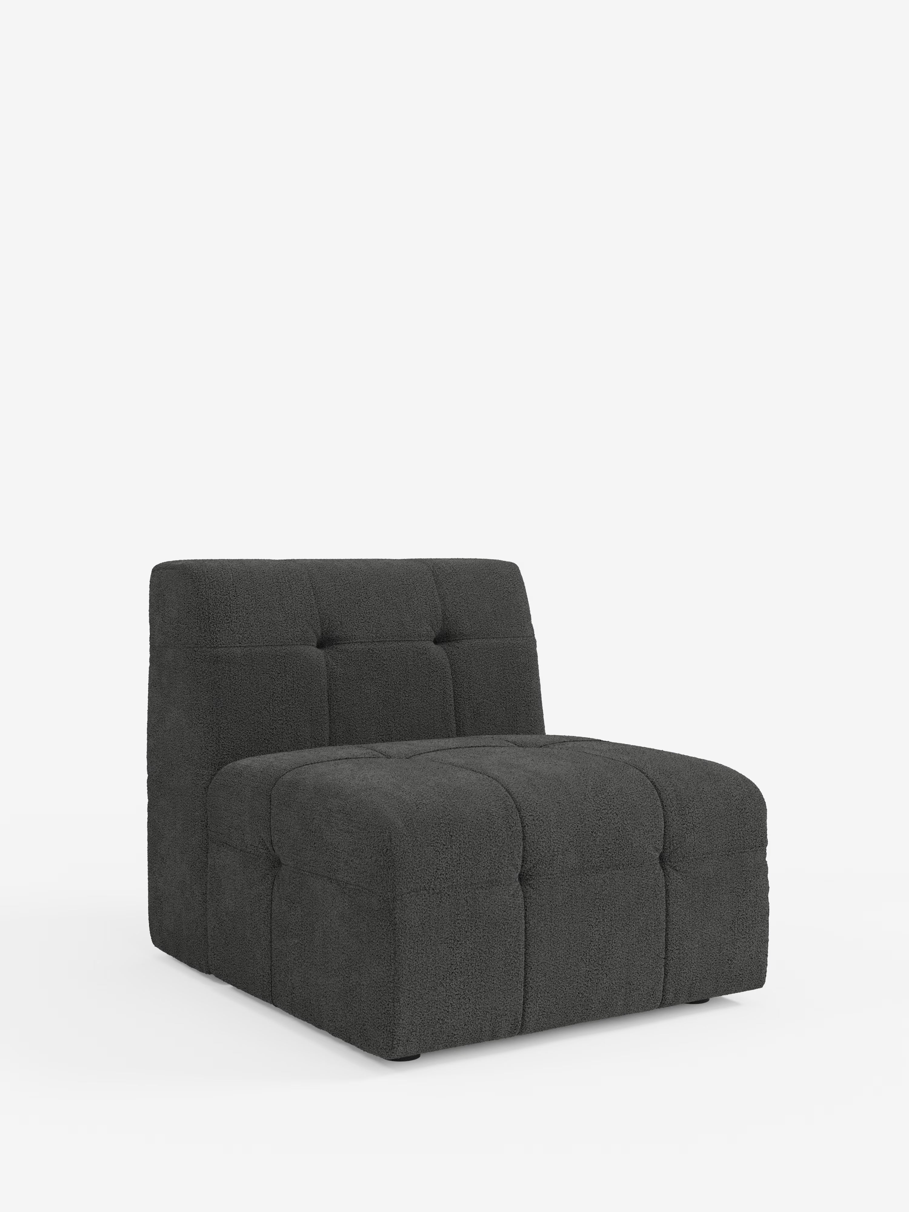 Mosaic Sesselmodul 77 cm aus Bouclé – Capitonné und Design aus fleckenabweisendem Stoff T21