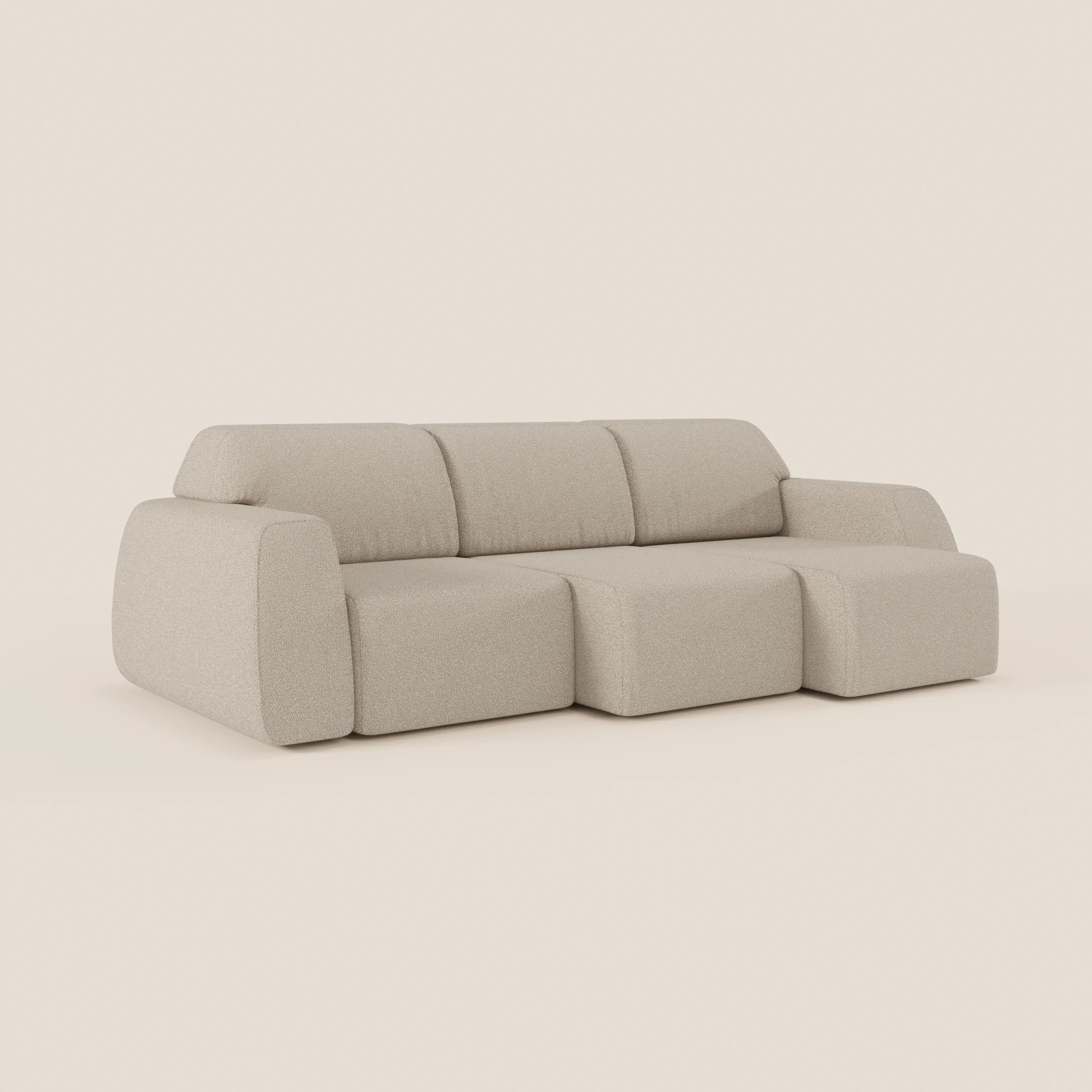 Orbit divano con 3 sedute scorrevoli e allungabili in tessuto effetto cotone smacchiabile T33 - divani.store