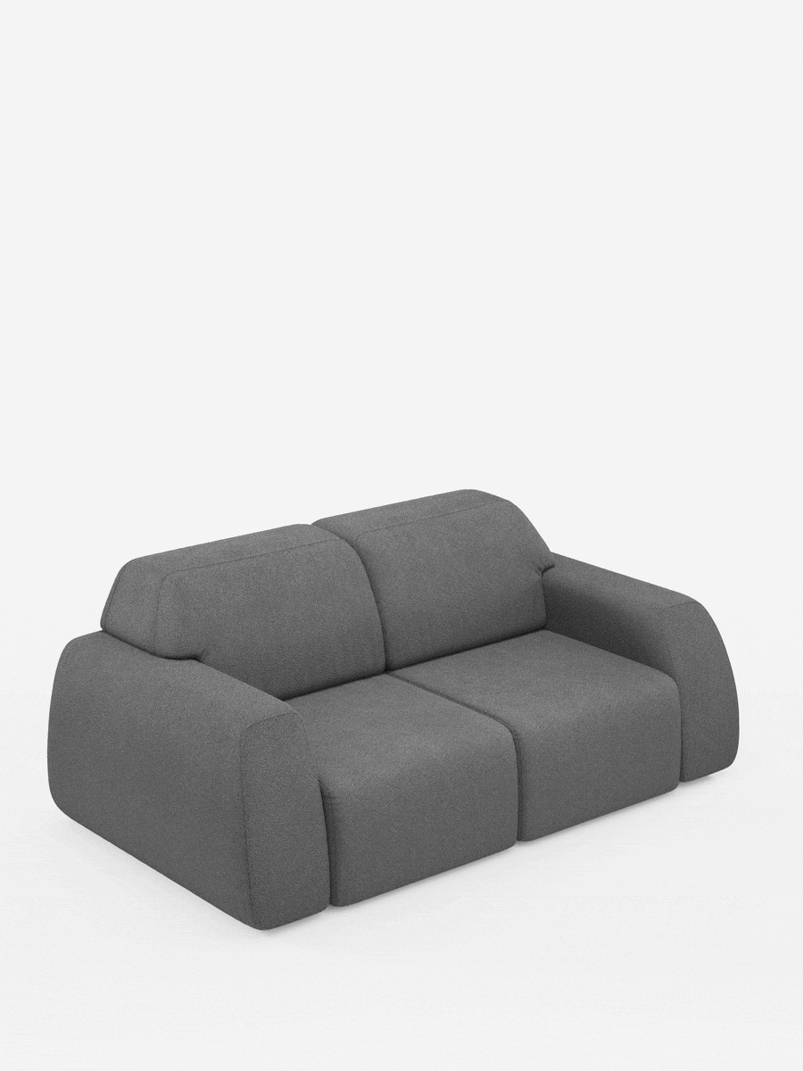 Orbit Sofa 2- und 3-sitzig mit verschiebbaren Sitzen – komplett abziehbar in fleckenabweisendem Stoff in Baumwolloptik T33