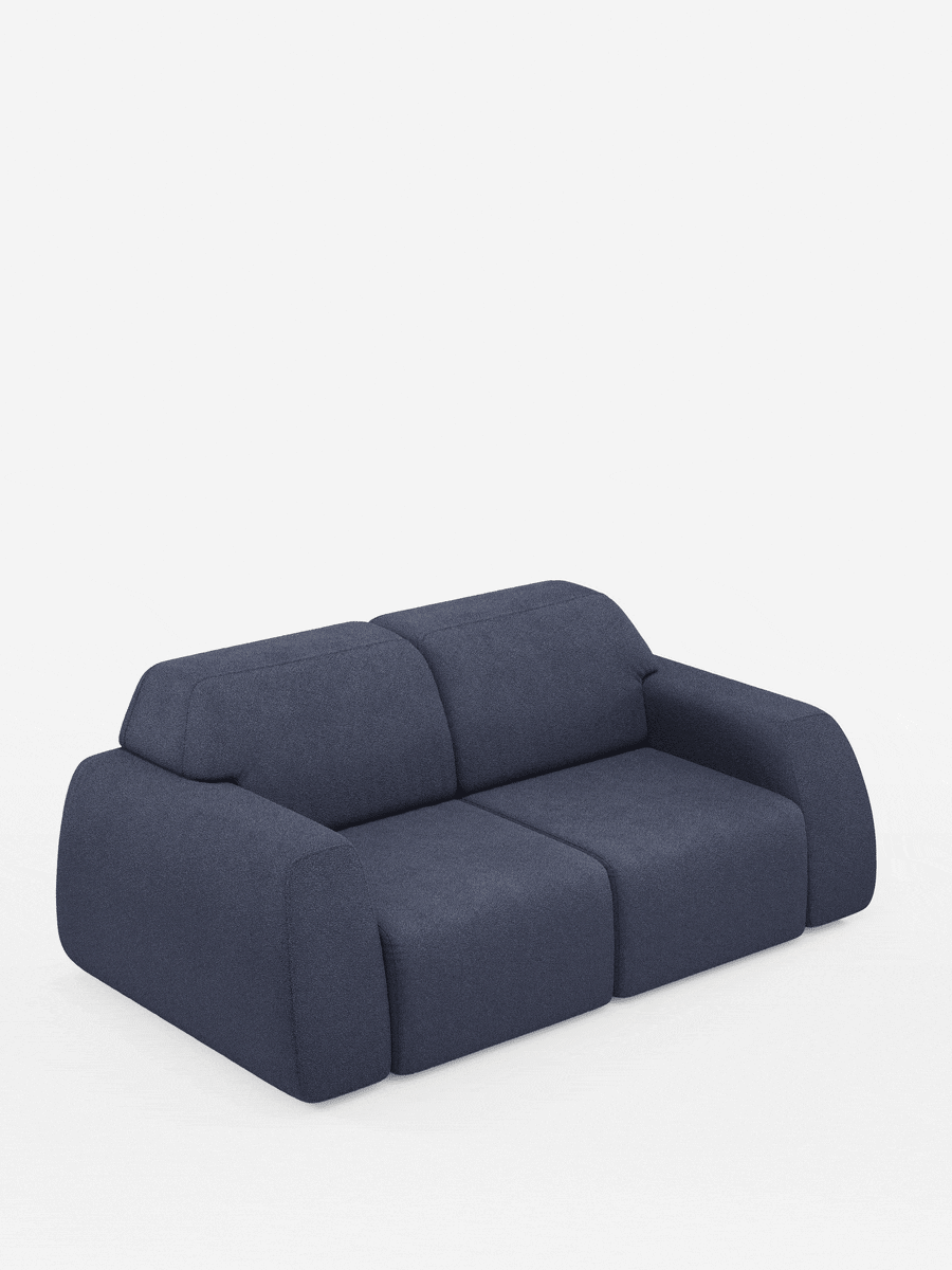 Orbit Sofa 2- und 3-sitzig mit verschiebbaren Sitzen – komplett abziehbar in fleckenabweisendem Stoff in Baumwolloptik T33