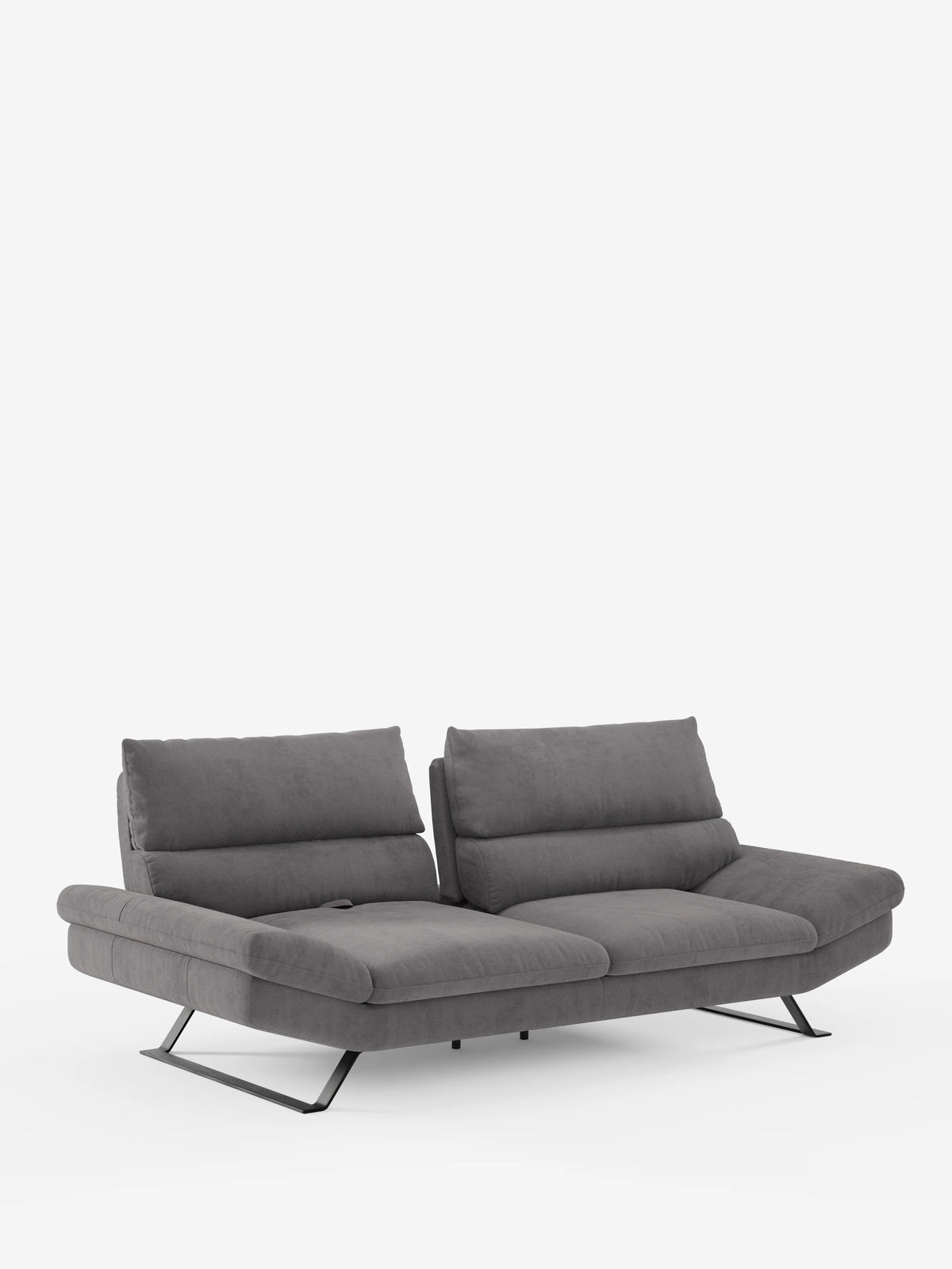 Vi presentiamo il divano Eclipse dal design moderno a 2 e 3 posti di Divani.Store, caratterizzato da eleganti schienali traslanti e morbidi cuscini per un comfort modulabile. Rivestito in microfibra smacchiabile T11 di facile pulizia e dotato di gambe alte e angolate in metallo, questo divano contemporaneo dal design minimalista coniuga lo stile contemporaneo con la funzionalità ed è presentato su uno sfondo bianco a tinta unita.