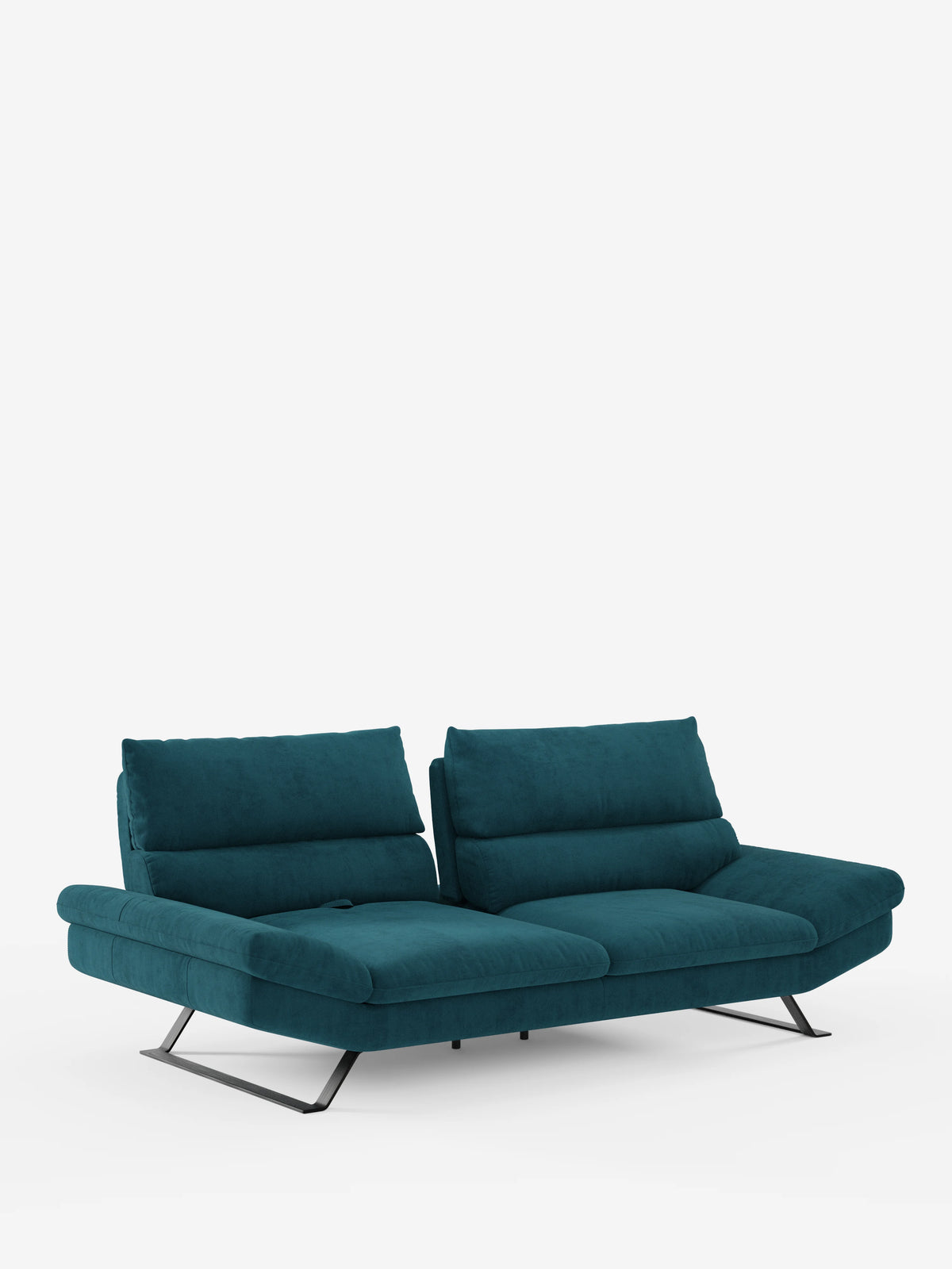 Vi presentiamo il divano Eclipse dal design moderno di Divani.Store: un divano contemporaneo color verde acqua, disponibile nelle versioni a 2 e 3 posti, realizzato in elegante microfibra T11 resistente alle macchie. Questo divano contemporaneo di grande stile è dotato di morbidi cuscini, poggiatesta regolabili, schienali traslanti per un comfort personalizzabile e piedini alti angolati in metallo. La silhouette moderna e dal profilo basso si staglia su uno sfondo bianco a tinta unita.