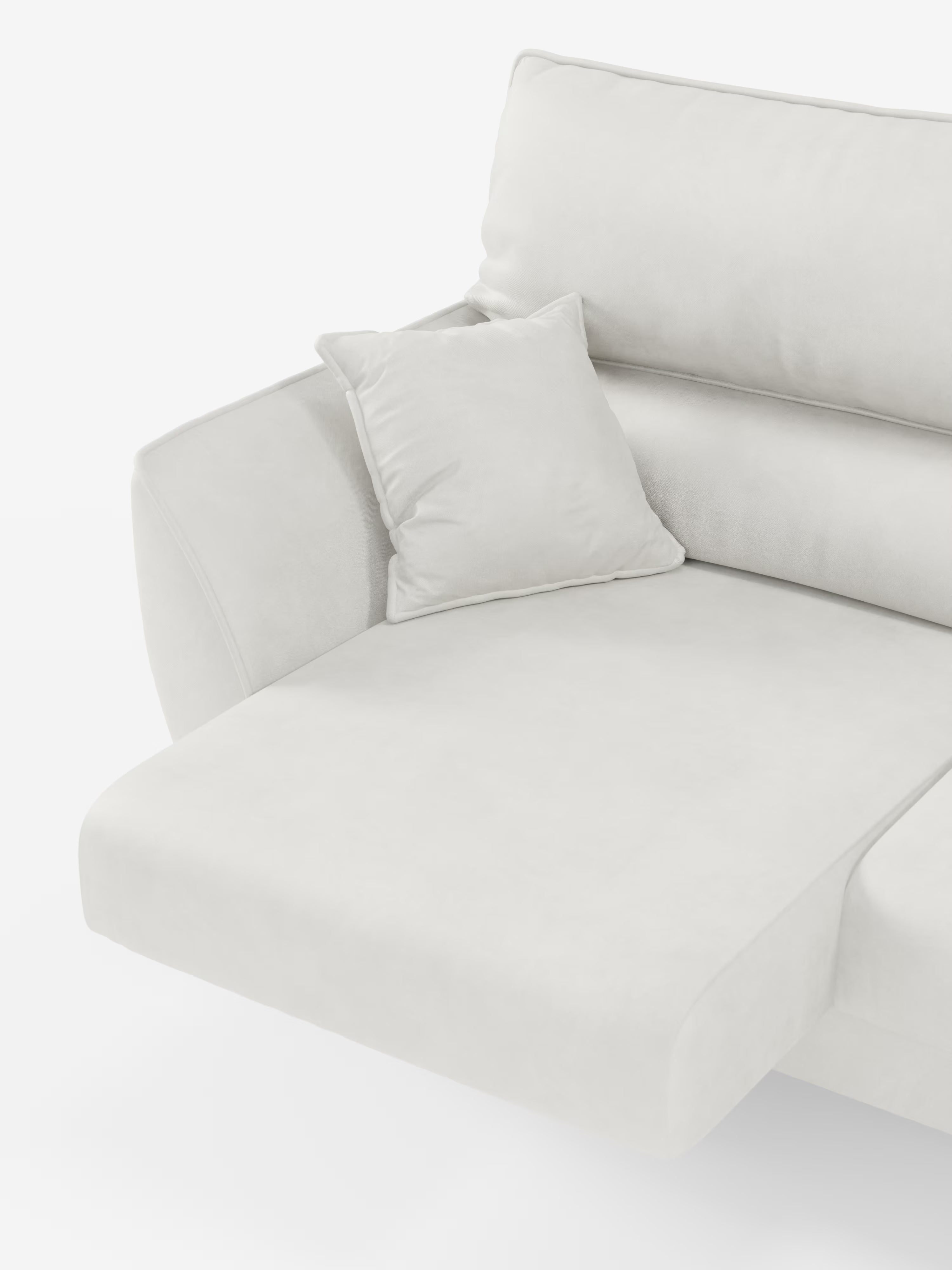 Michelangelo 4 Posti – Divano con 3 sedute estensibili e poggiatesta reclinabili in elegante tessuto vellutino smacchiabile T30