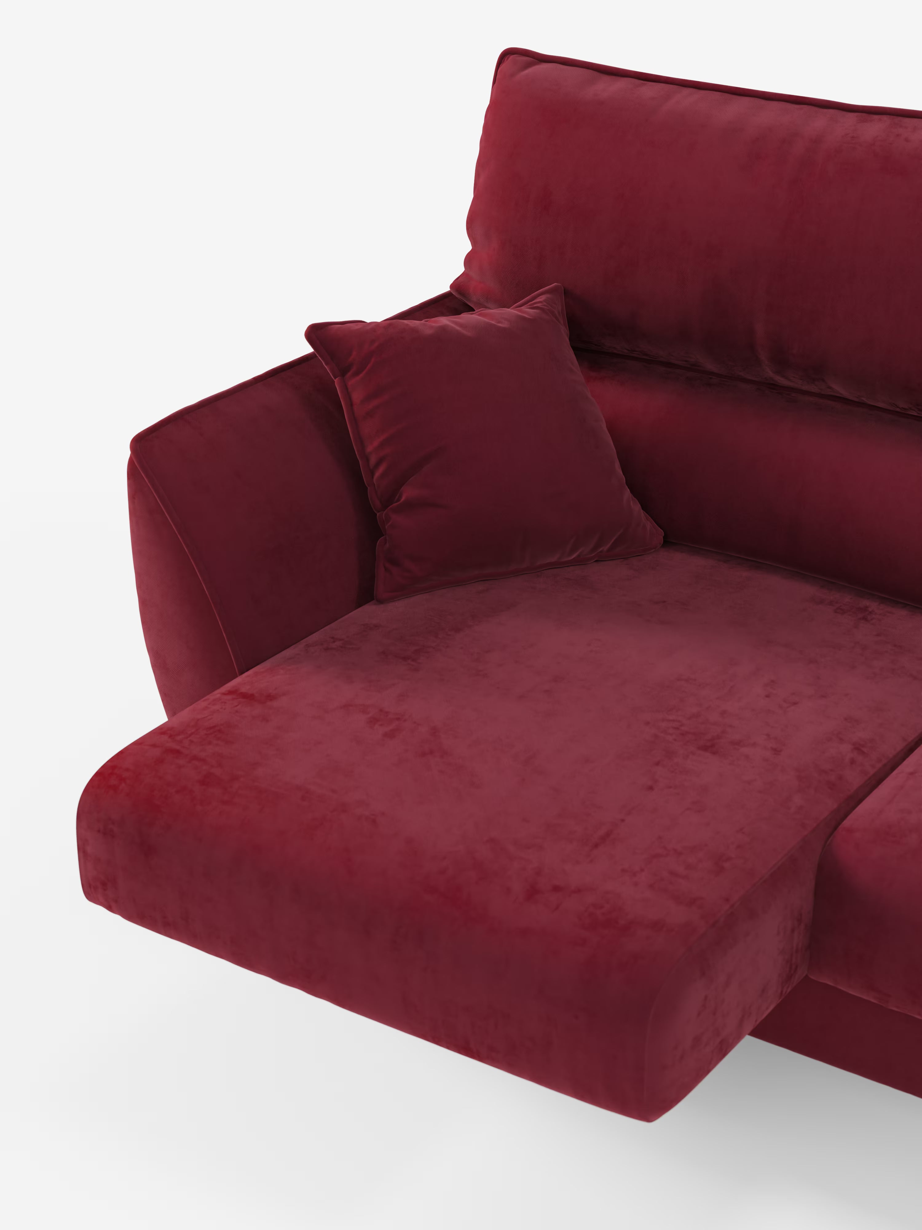 Michelangelo 4 Posti – Divano con 3 sedute estensibili e poggiatesta reclinabili in elegante tessuto vellutino smacchiabile T30