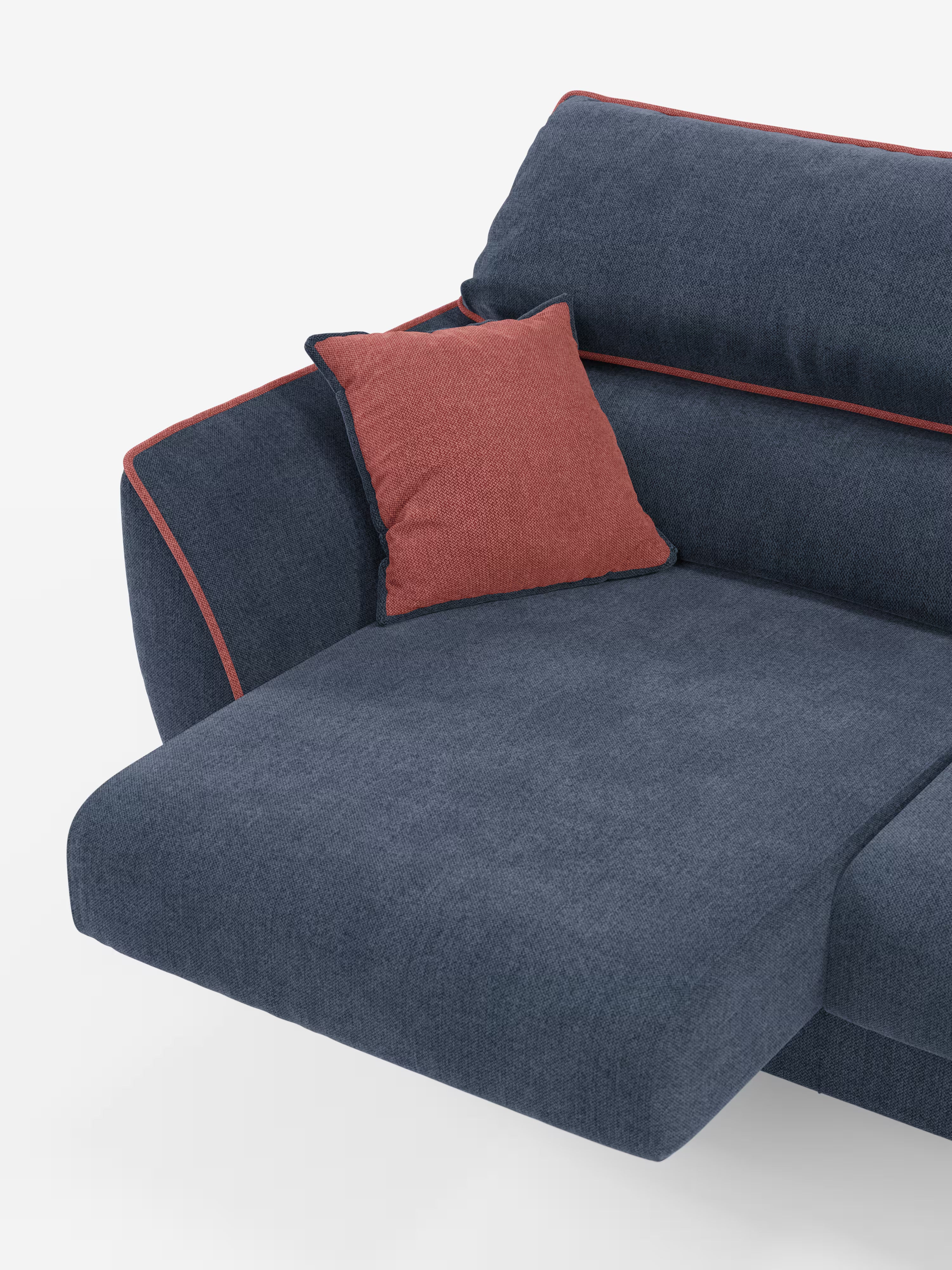Michelangelo Sofa mit 2 und 3 ausziehbaren Sitzen und verstellbaren Kopfstützen aus abwaschbarem Stoff T23 
