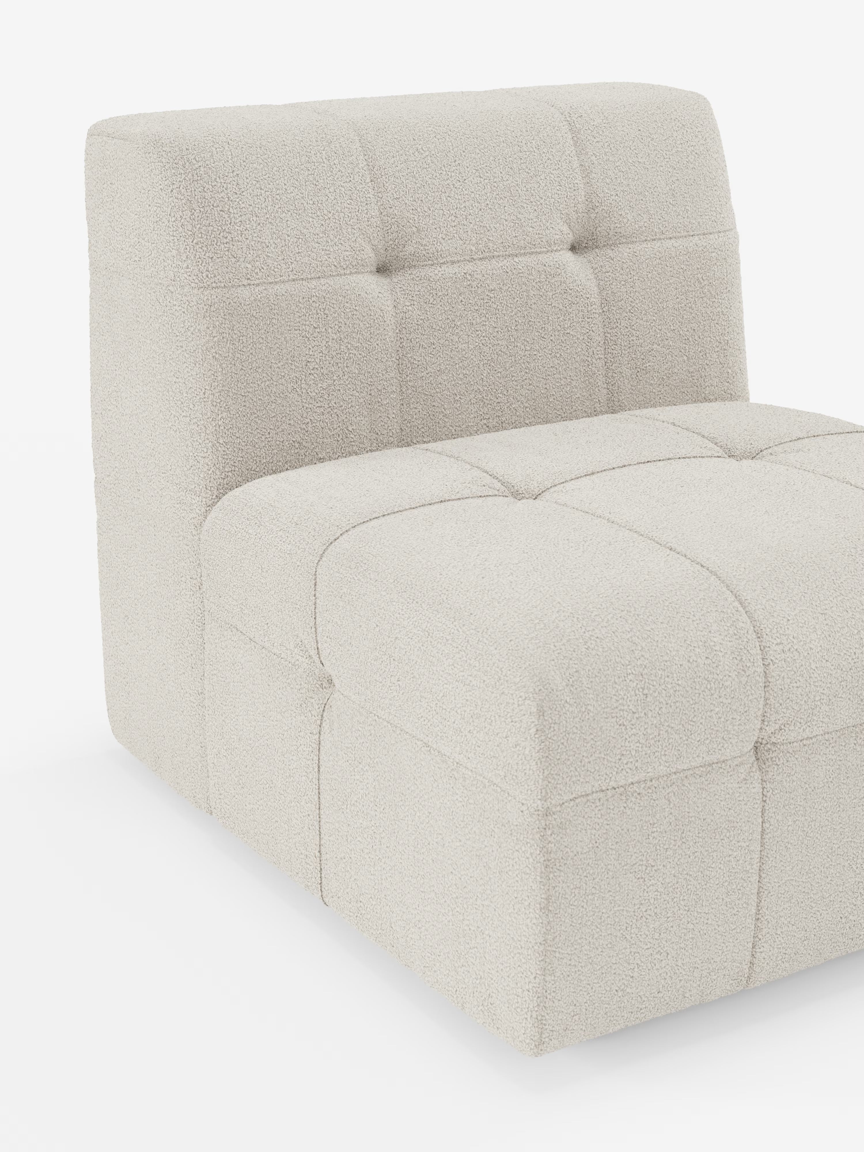 Mosaic Sesselmodul 77 cm aus Bouclé – Capitonné und Design aus fleckenabweisendem Stoff T21