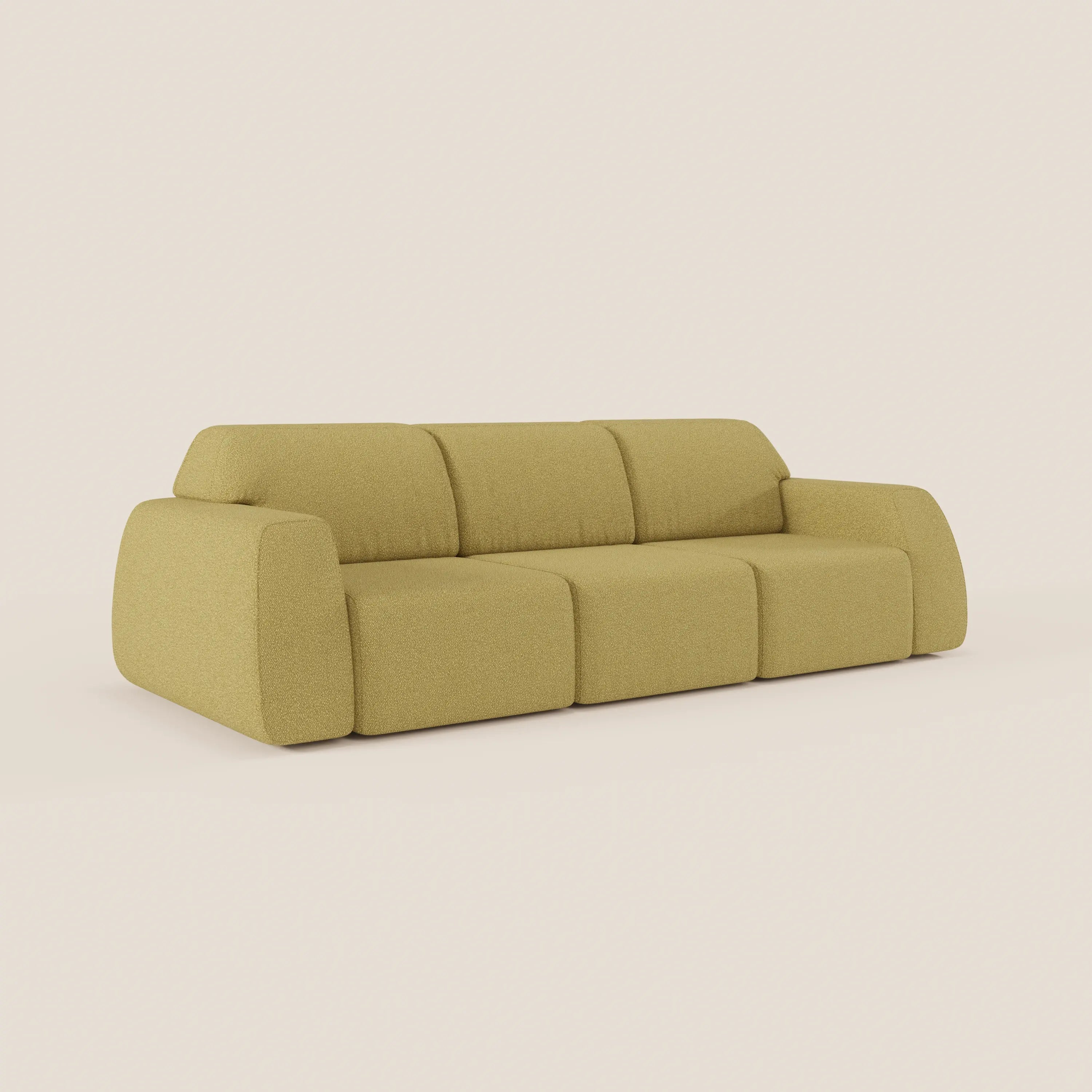 Orbit divano con 3 sedute scorrevoli e allungabili in tessuto effetto cotone smacchiabile T33 - divani.store