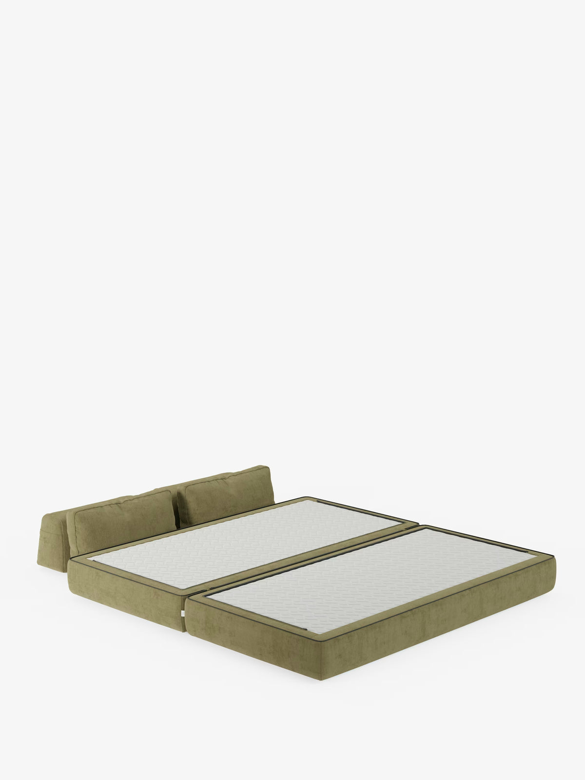 Rift divano letto matrimoniale 2 posti e 3 posti con schienali mobili - materasso alto 24 cm e memory foam in tessuto smacchiabile T31