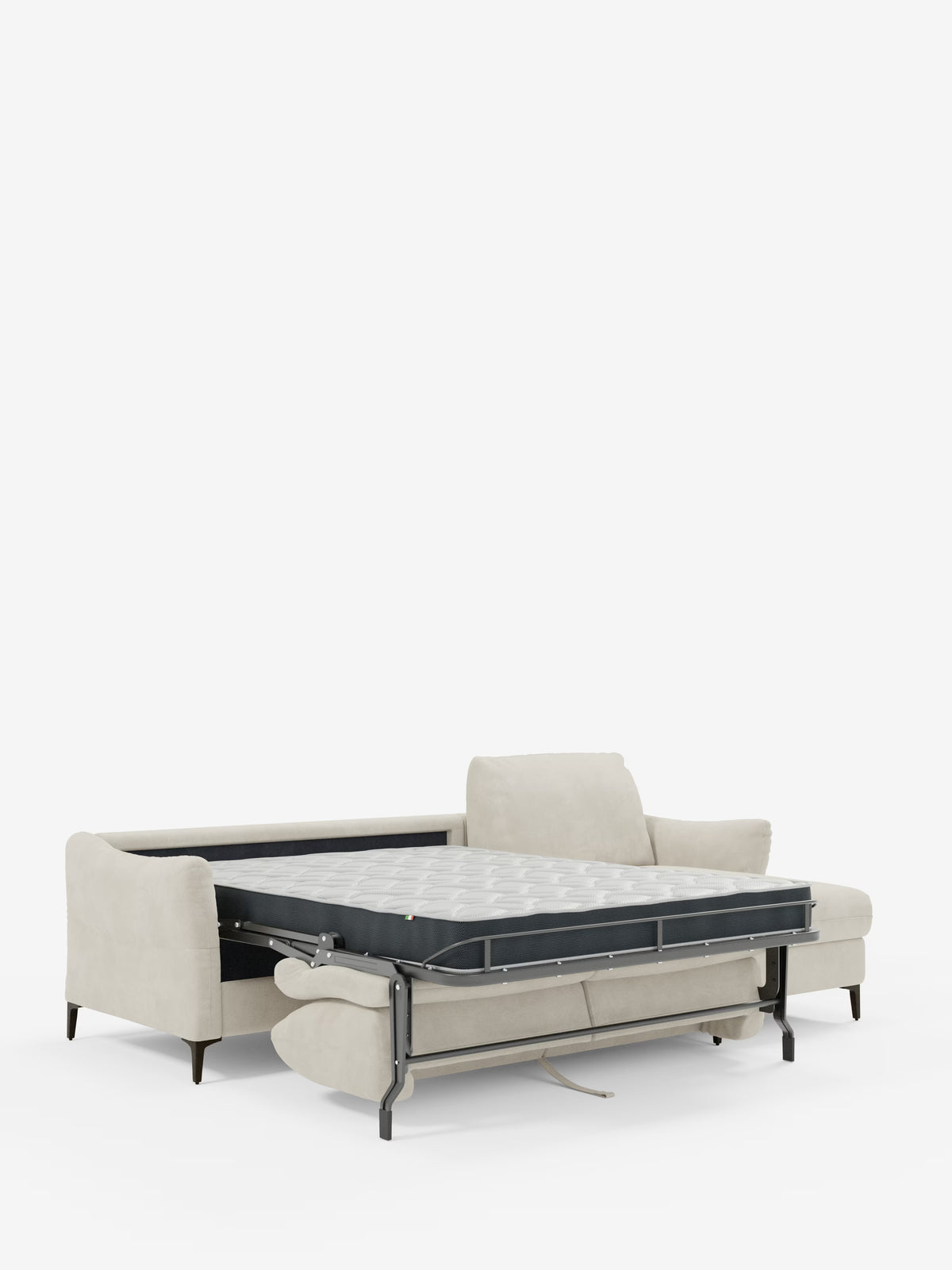 Dalia schlafsofa mit Chaiselongue mit Stauraum und Matratze 18 cm hoch – hohe Füße und fleckenabweisender Stoff T30