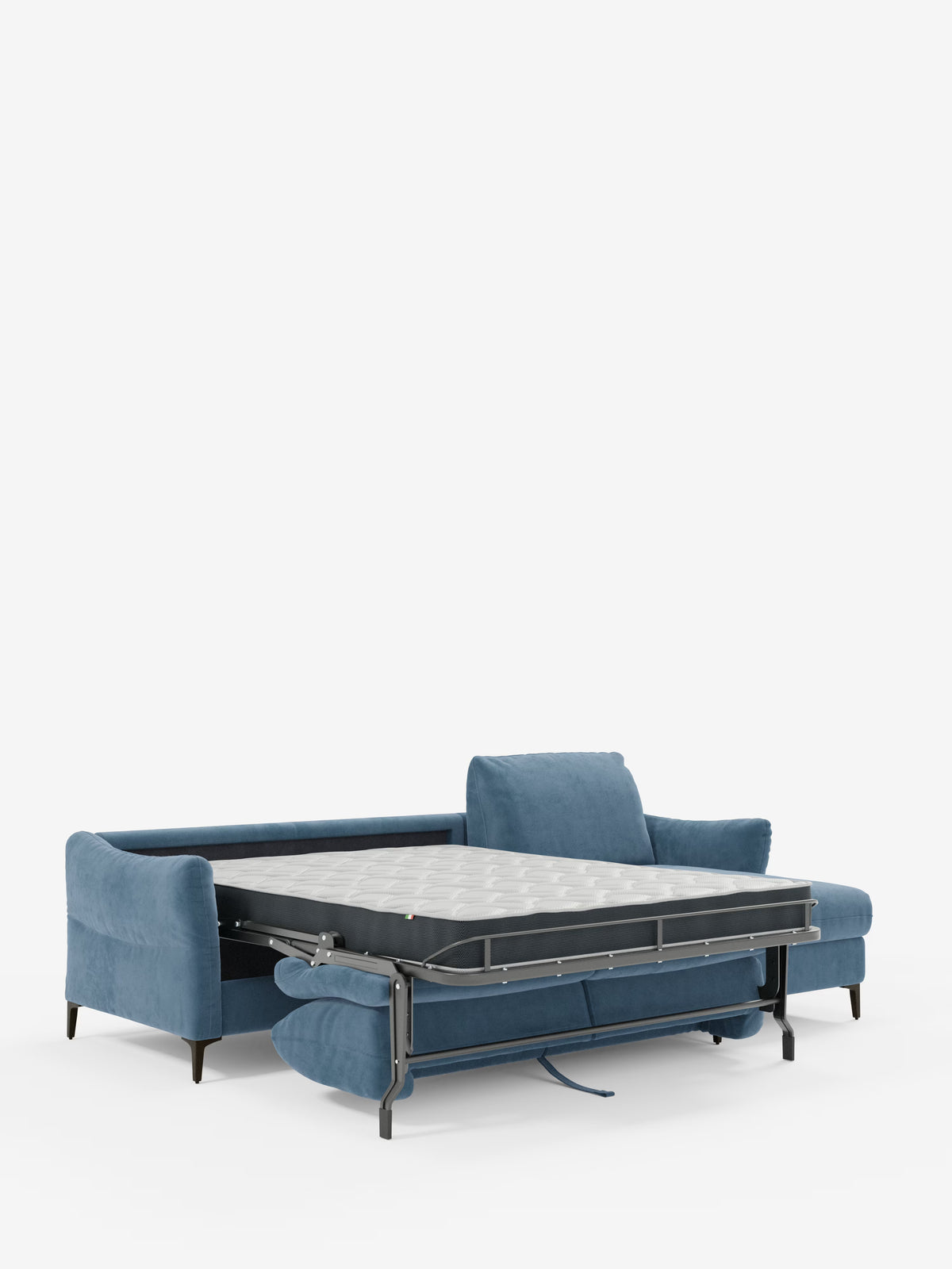 Dalia schlafsofa mit Chaiselongue mit Stauraum und Matratze 18 cm hoch – hohe Füße und fleckenabweisender Stoff T30