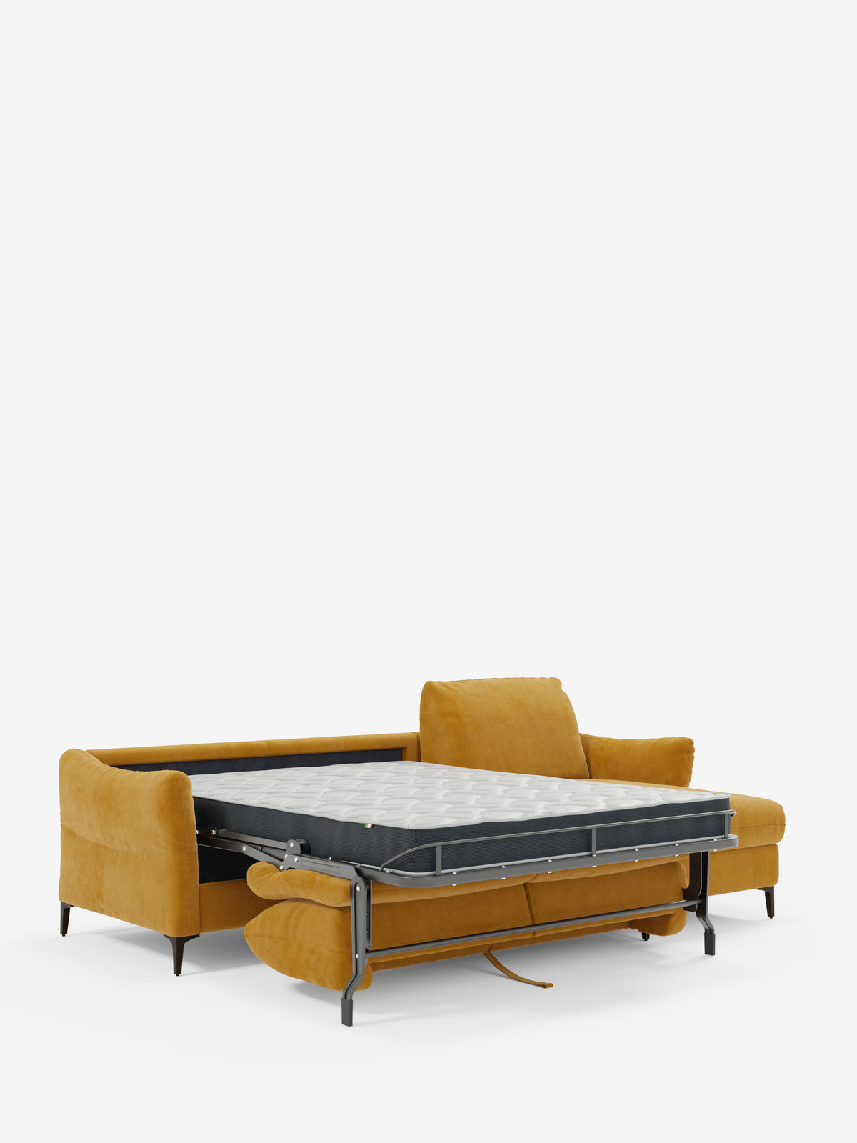 Dalia schlafsofa mit Chaiselongue mit Stauraum und Matratze 18 cm hoch – hohe Füße und fleckenabweisender Stoff T30
