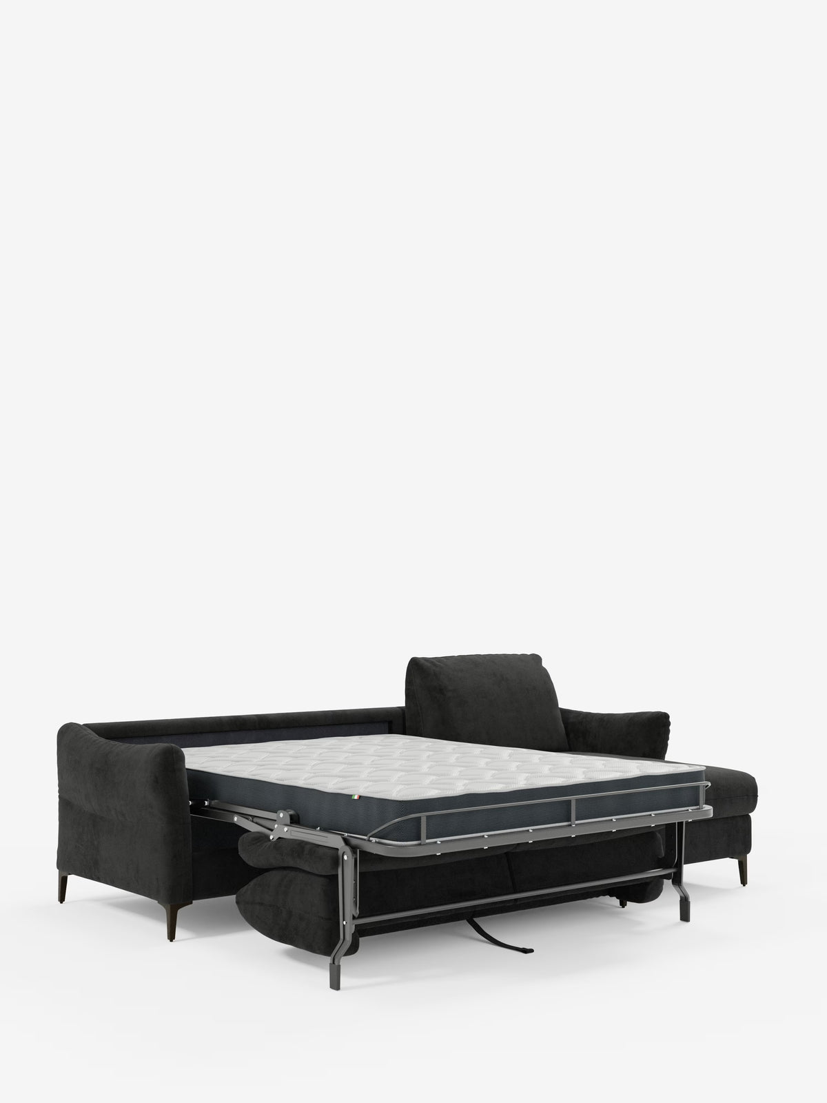 Dalia schlafsofa mit Chaiselongue mit Stauraum und Matratze 18 cm hoch – hohe Füße und fleckenabweisender Stoff T30