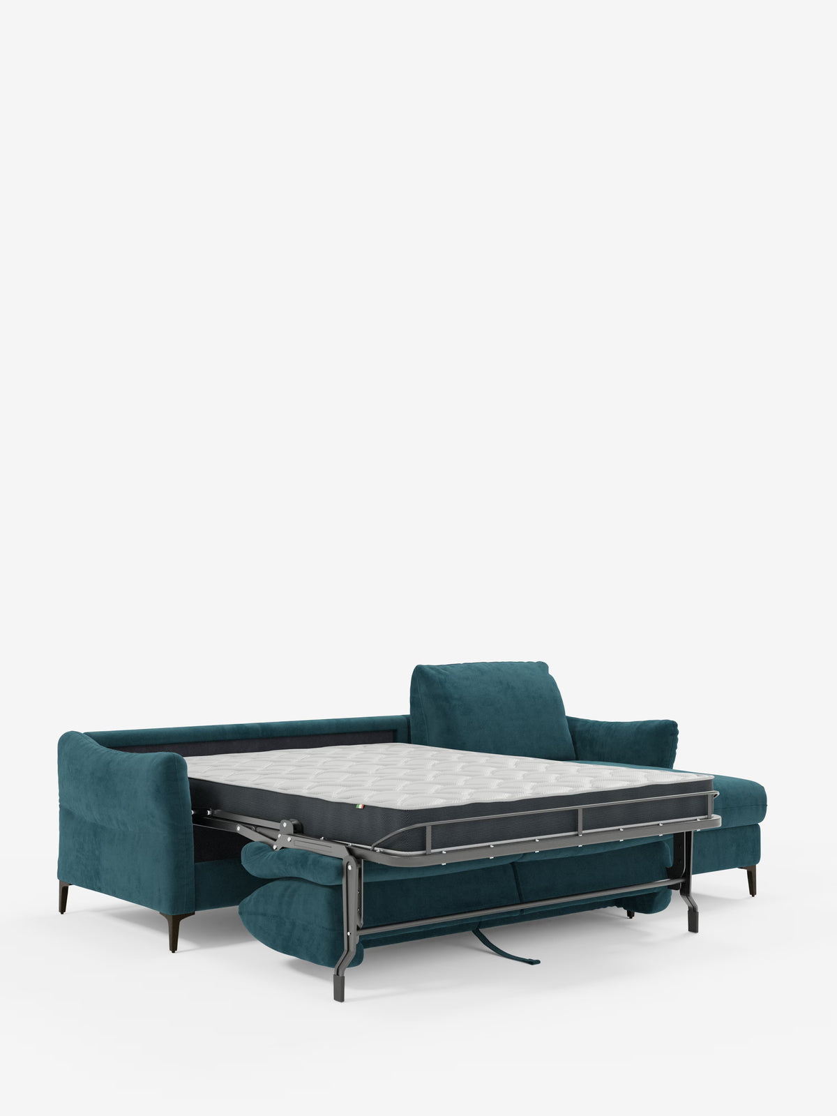 Dalia schlafsofa mit Chaiselongue mit Stauraum und Matratze 18 cm hoch – hohe Füße und fleckenabweisender Stoff T30