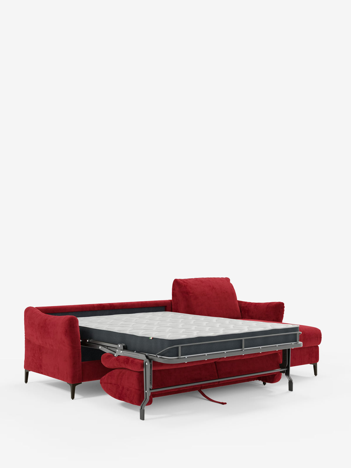 Dalia schlafsofa mit Chaiselongue mit Stauraum und Matratze 18 cm hoch – hohe Füße und fleckenabweisender Stoff T30