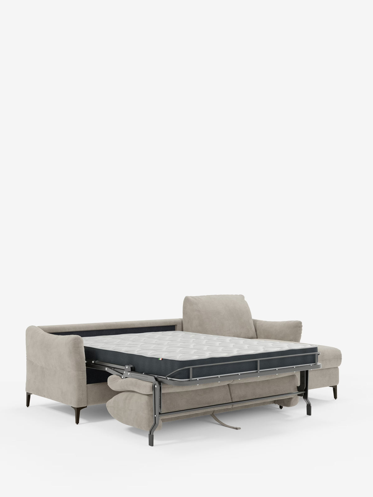 Dalia schlafsofa mit Chaiselongue mit Stauraum und Matratze 18 cm hoch – hohe Füße und fleckenabweisender Stoff T30