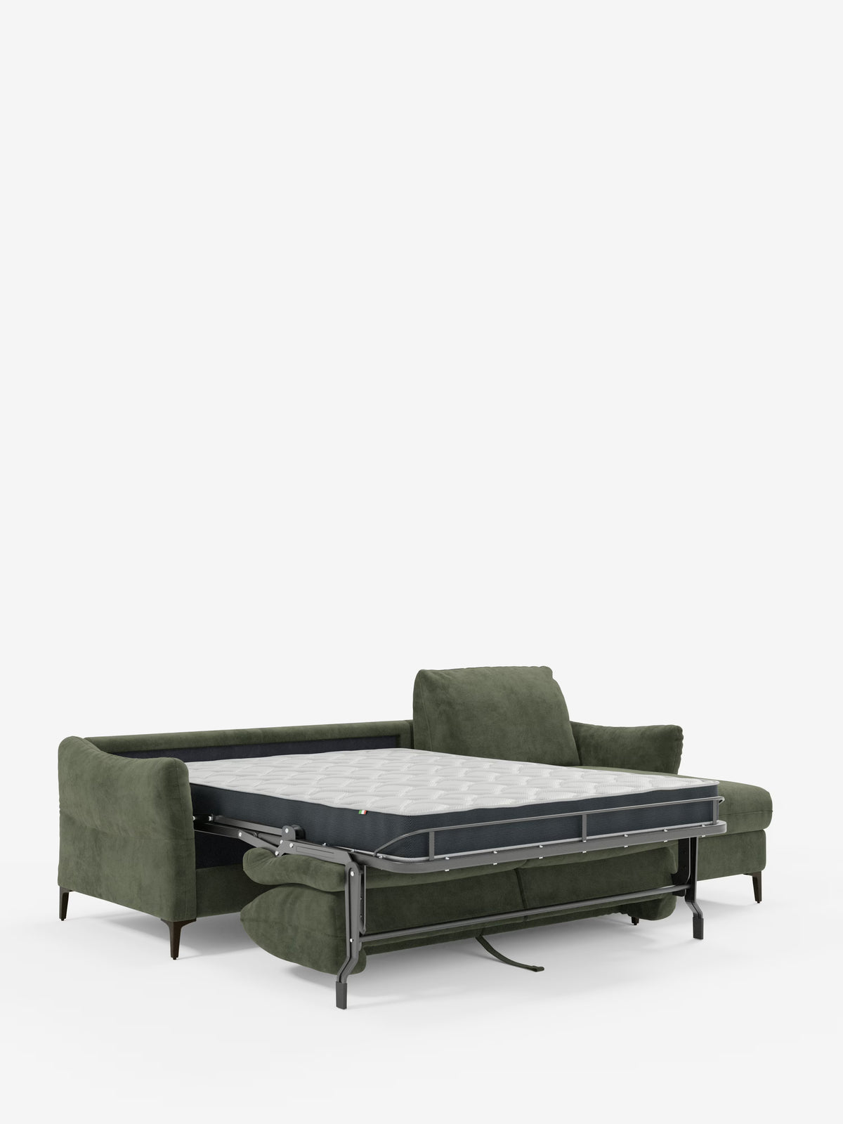 Dalia schlafsofa mit Chaiselongue mit Stauraum und Matratze 18 cm hoch – hohe Füße und fleckenabweisender Stoff T30