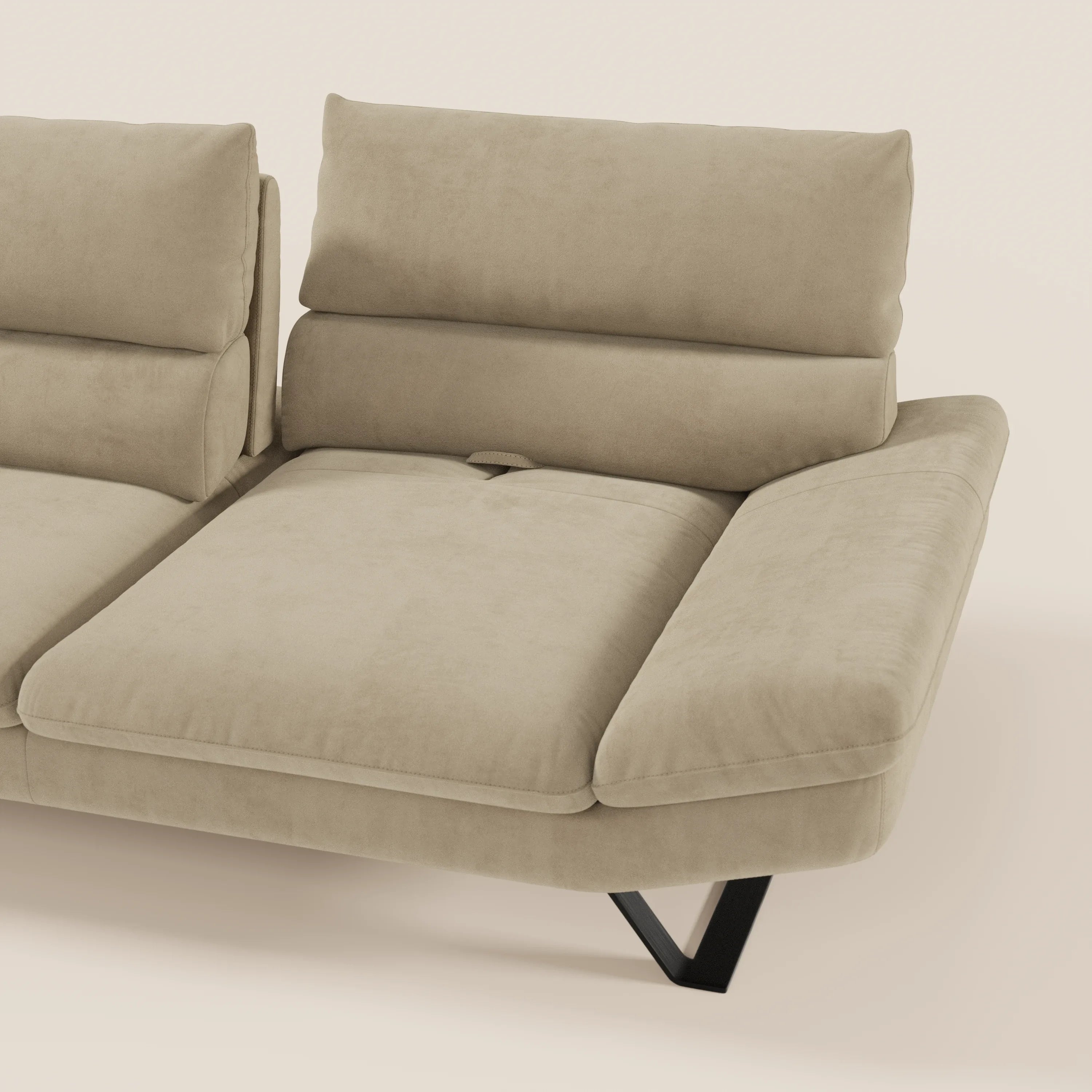 Eclipse Divano dal design moderno 2 e 3 posti con schienali traslanti - piedini alti in elegante microfibra smacchiabile T11 - divani.store