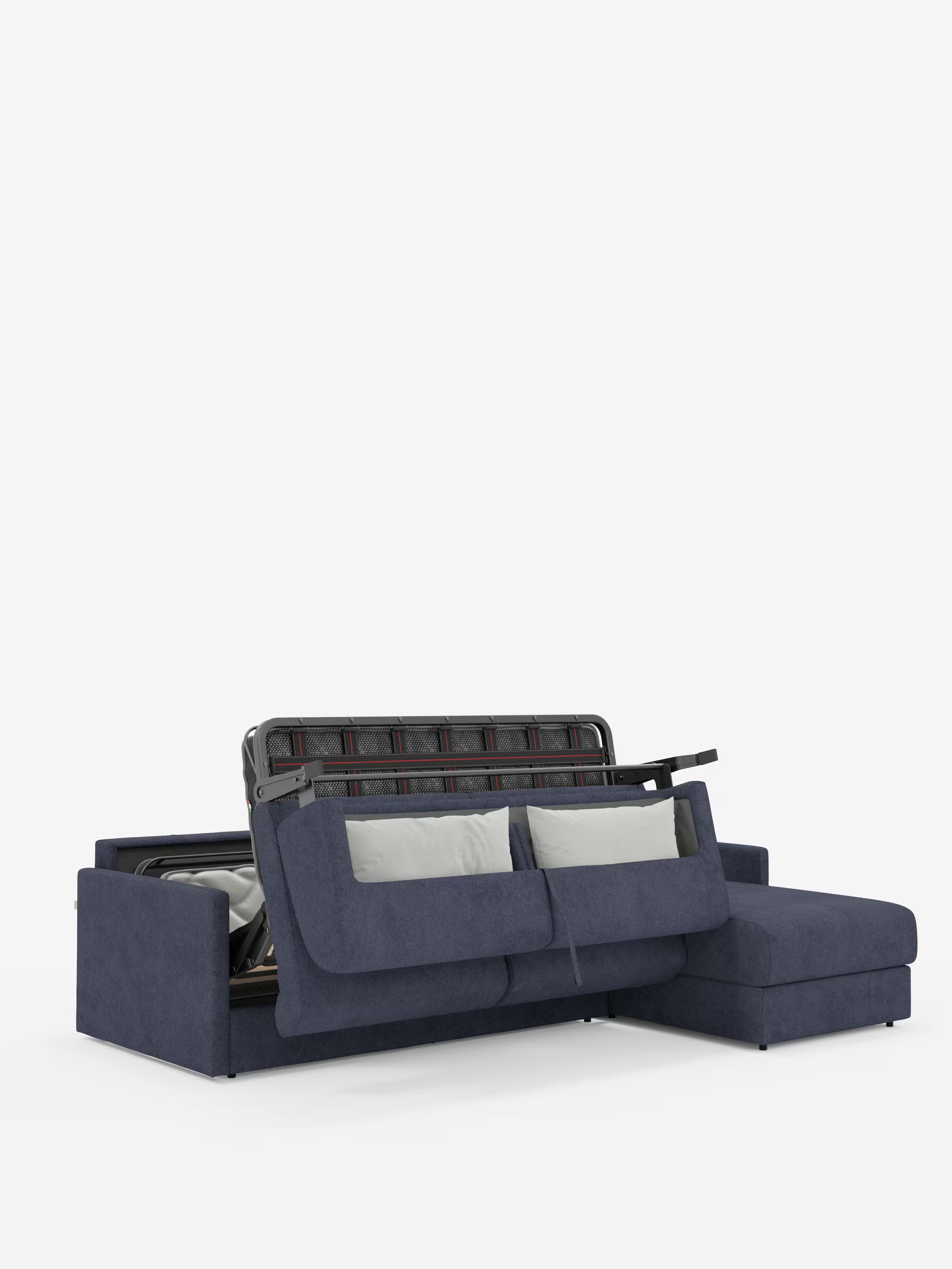 Tommy Divano Letto con penisola contenitore - design minimal e sfoderabile in tessuto smacchiabile simil cotone T33
