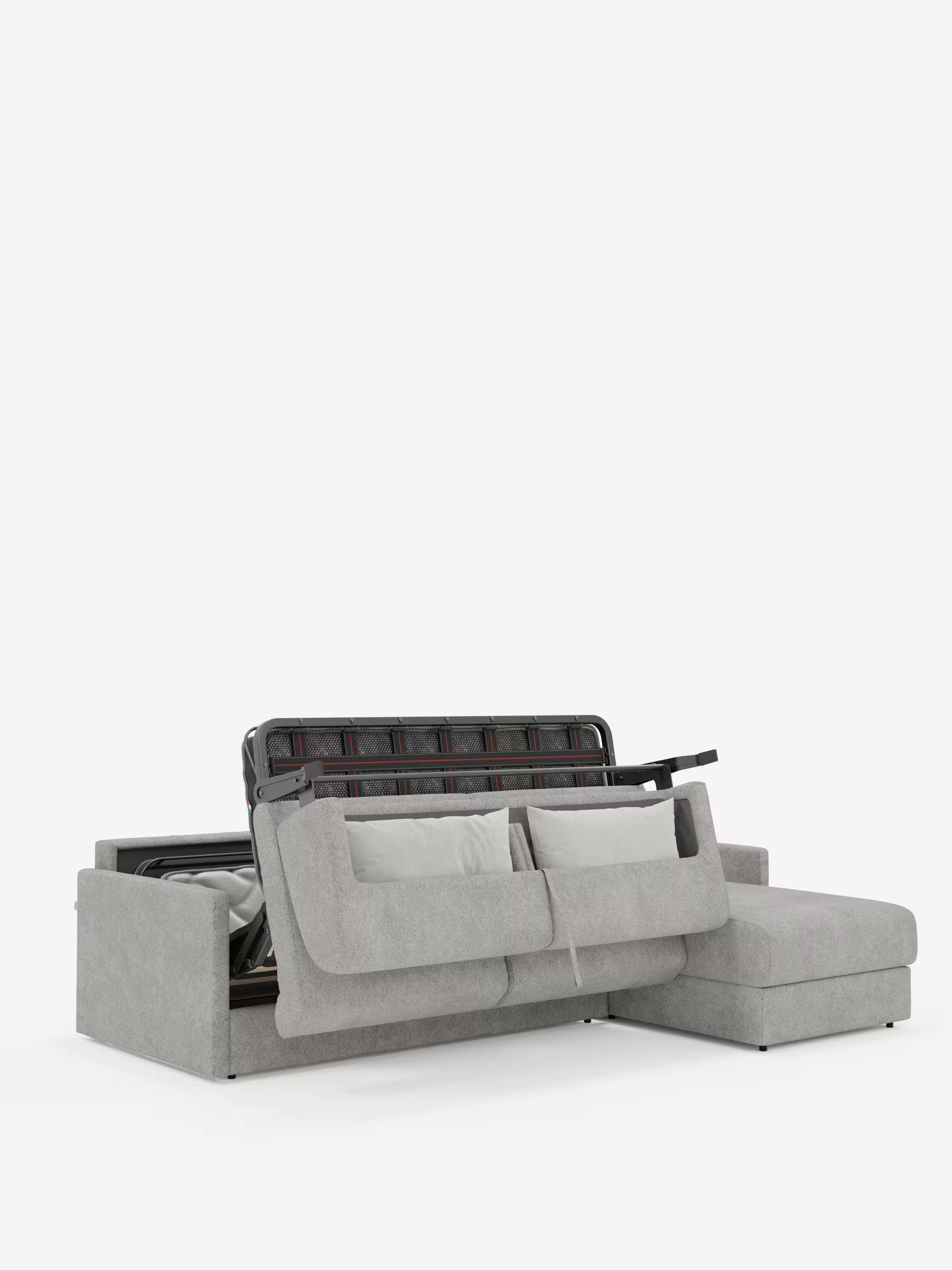 Tommy Divano Letto con penisola contenitore - design minimal e sfoderabile in tessuto smacchiabile simil cotone T33