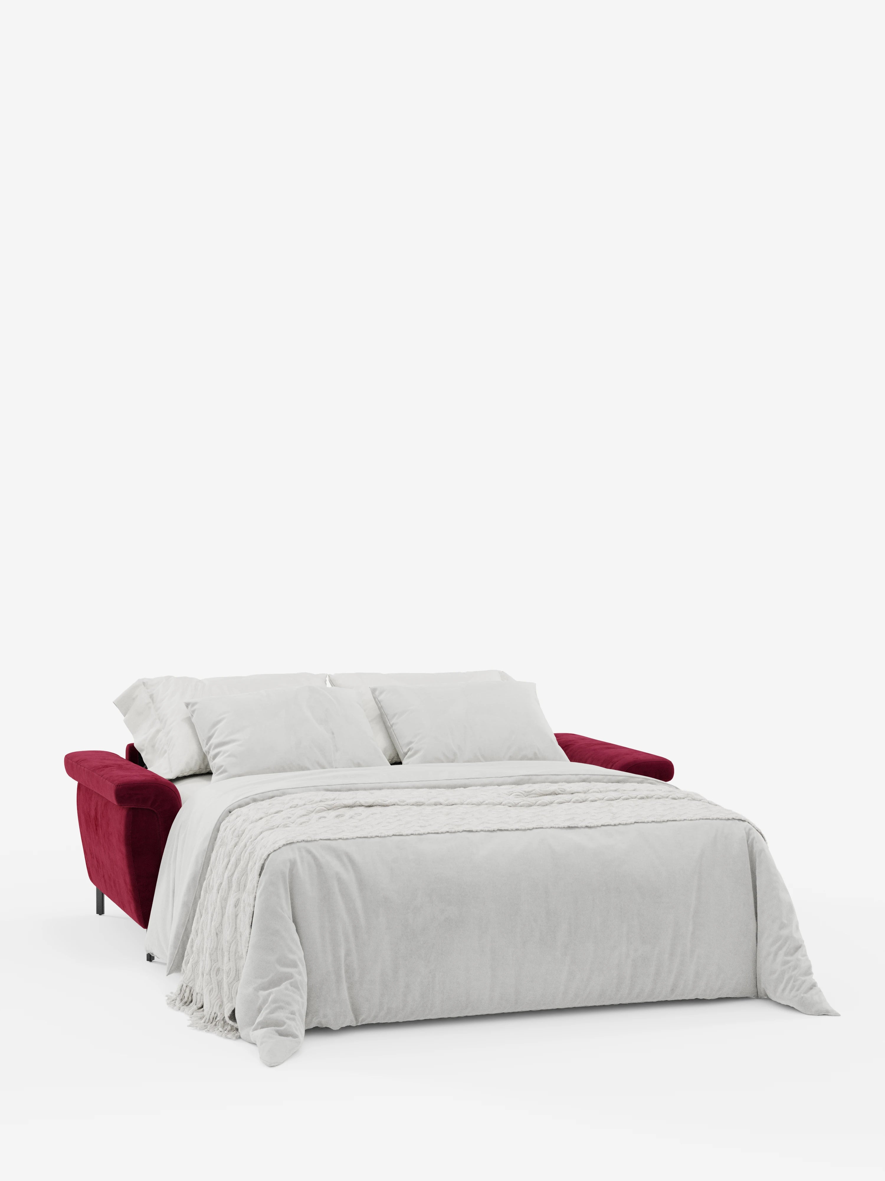 Capri – Design-Schlafsofa mit hohen Füßen – verstellbare Kopfstützen aus edlem, fleckenabweisendem Stoff in Samtstoff T30