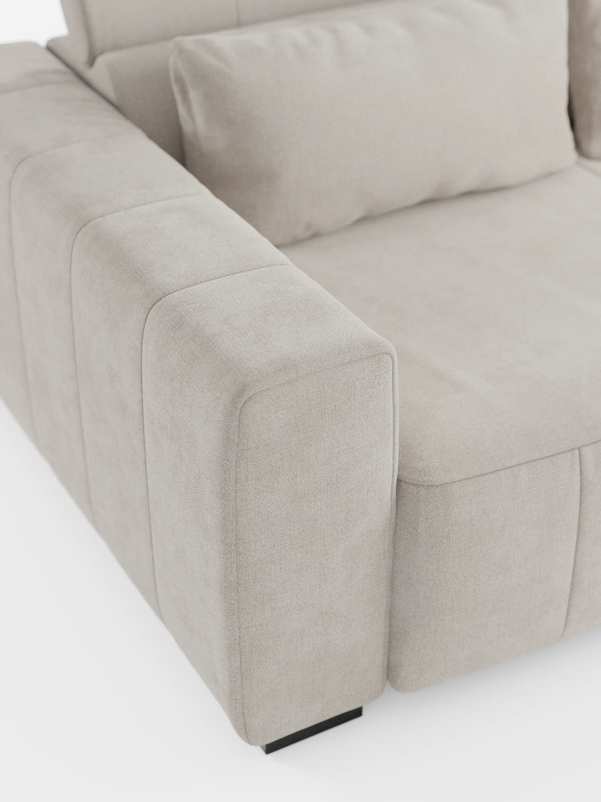 Doric divano 3 posti con sedute allungabili tramite relax elettrico - poggiatesta reclinabile in tessuto smacchiabile T23