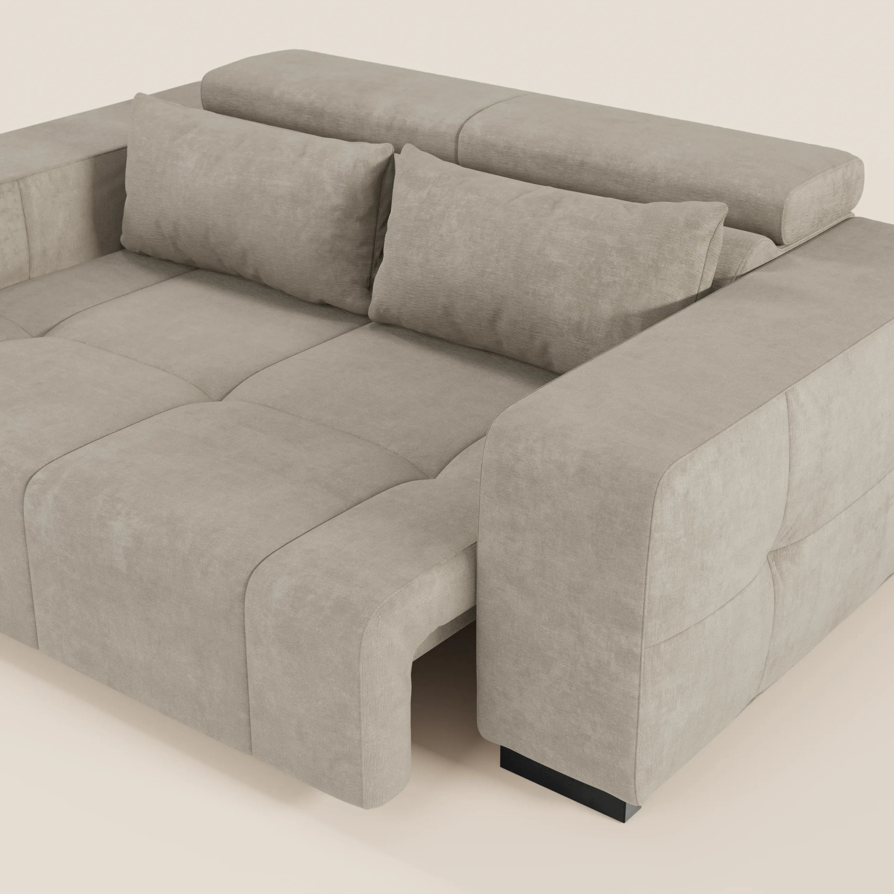 Monarch Divano con Relax Elettrico per allungamento sedute e Poggiatesta Reclinabile in tessuto morbido smacchiabile T31 - divani.store
