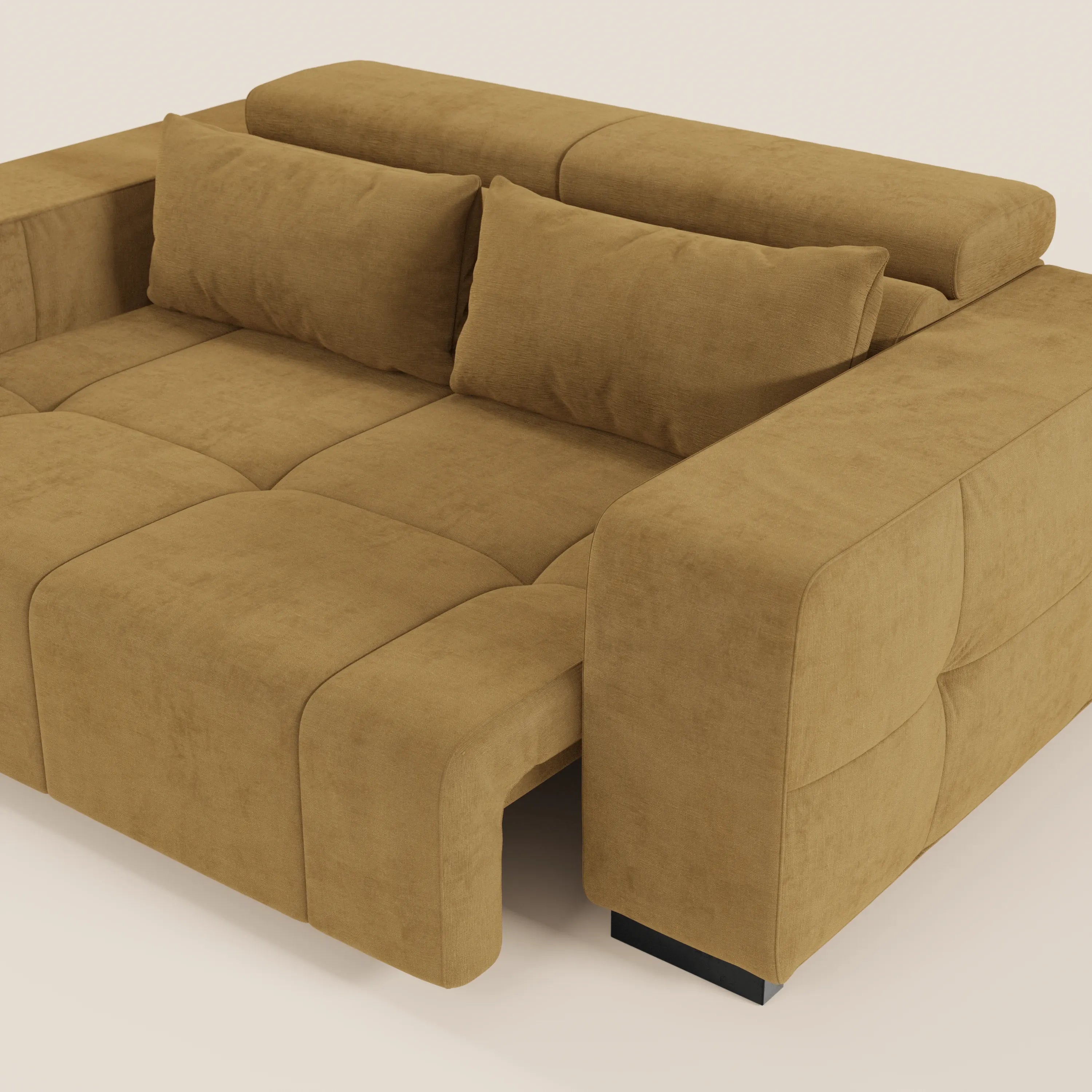 Monarch Divano con Relax Elettrico per allungamento sedute e Poggiatesta Reclinabile in tessuto morbido smacchiabile T31 - divani.store