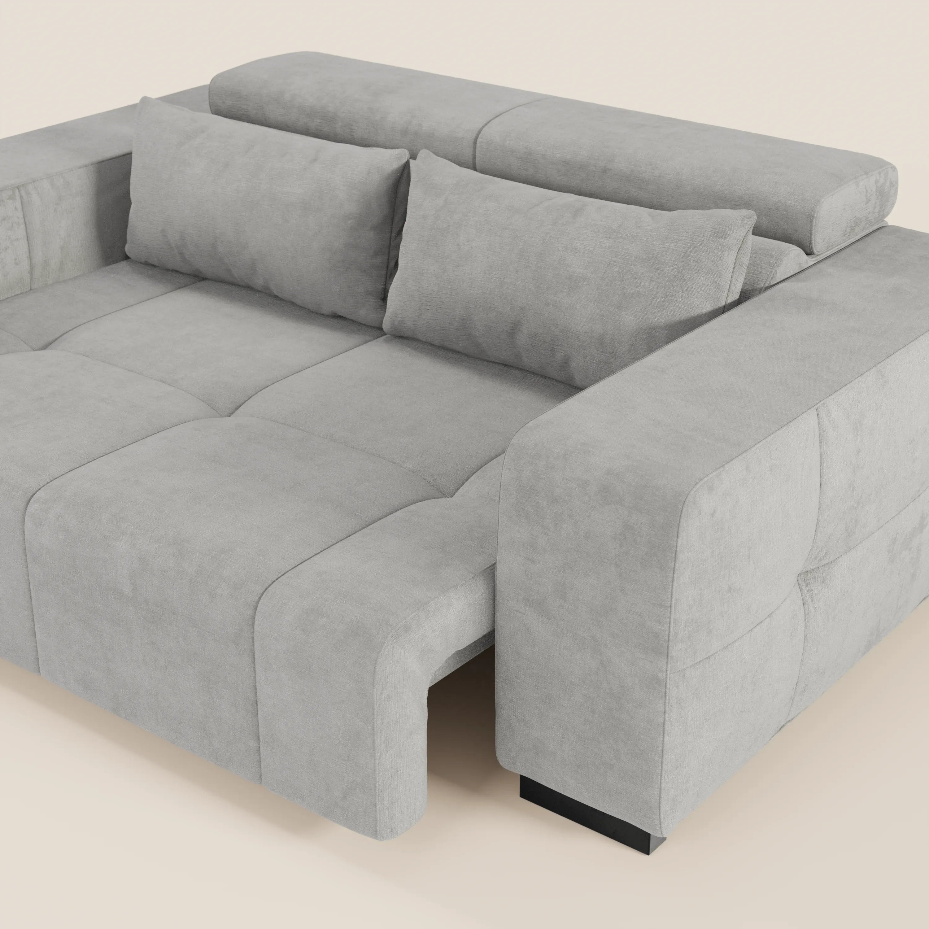 Monarch Divano con Relax Elettrico per allungamento sedute e Poggiatesta Reclinabile in tessuto morbido smacchiabile T31 - divani.store