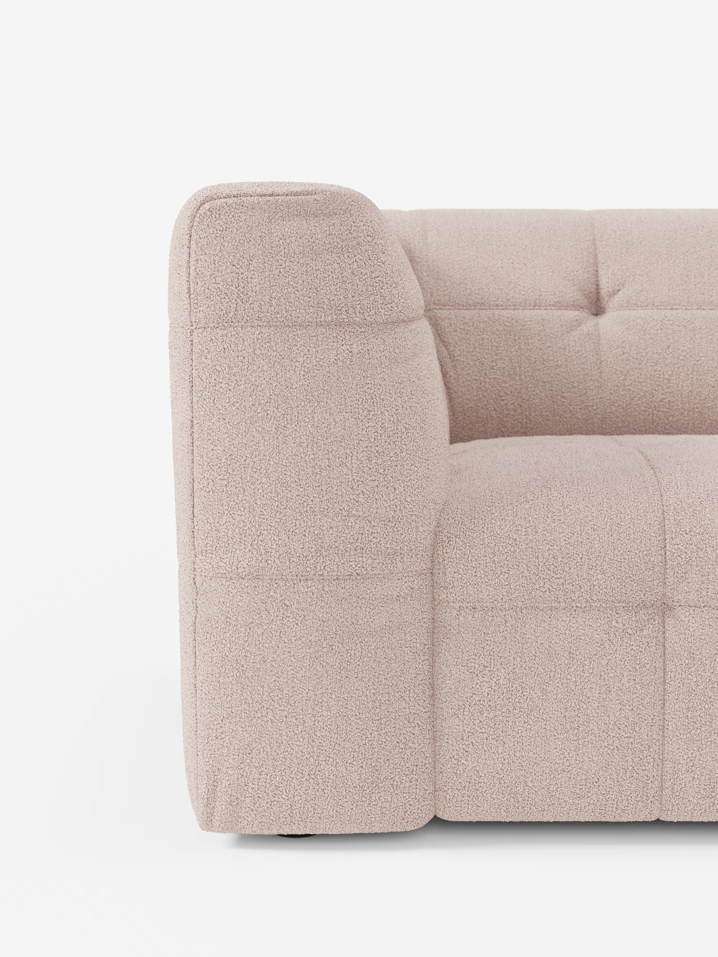 Mosaic – modulares Ecksofa aus Bouclé: mit Kapitonné-Verarbeitung und Design aus fleckenabweisendem Stoff T21