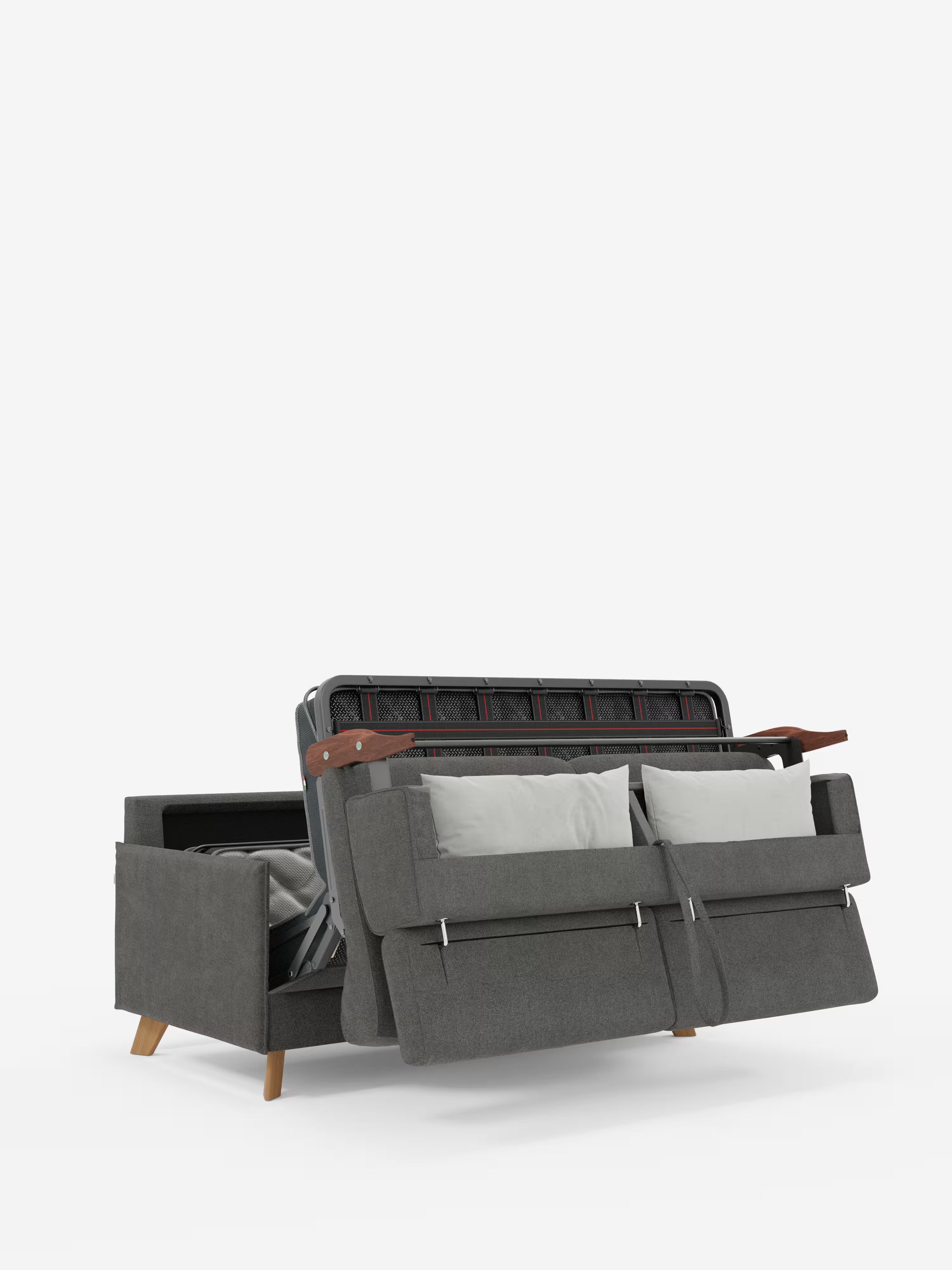 Sole Schlafsofa mit Matratze und verstellbaren Kopfstützen – elegantes Design, 100 % abziehbarer Bezug aus fleckenabweisendem Stoff T23