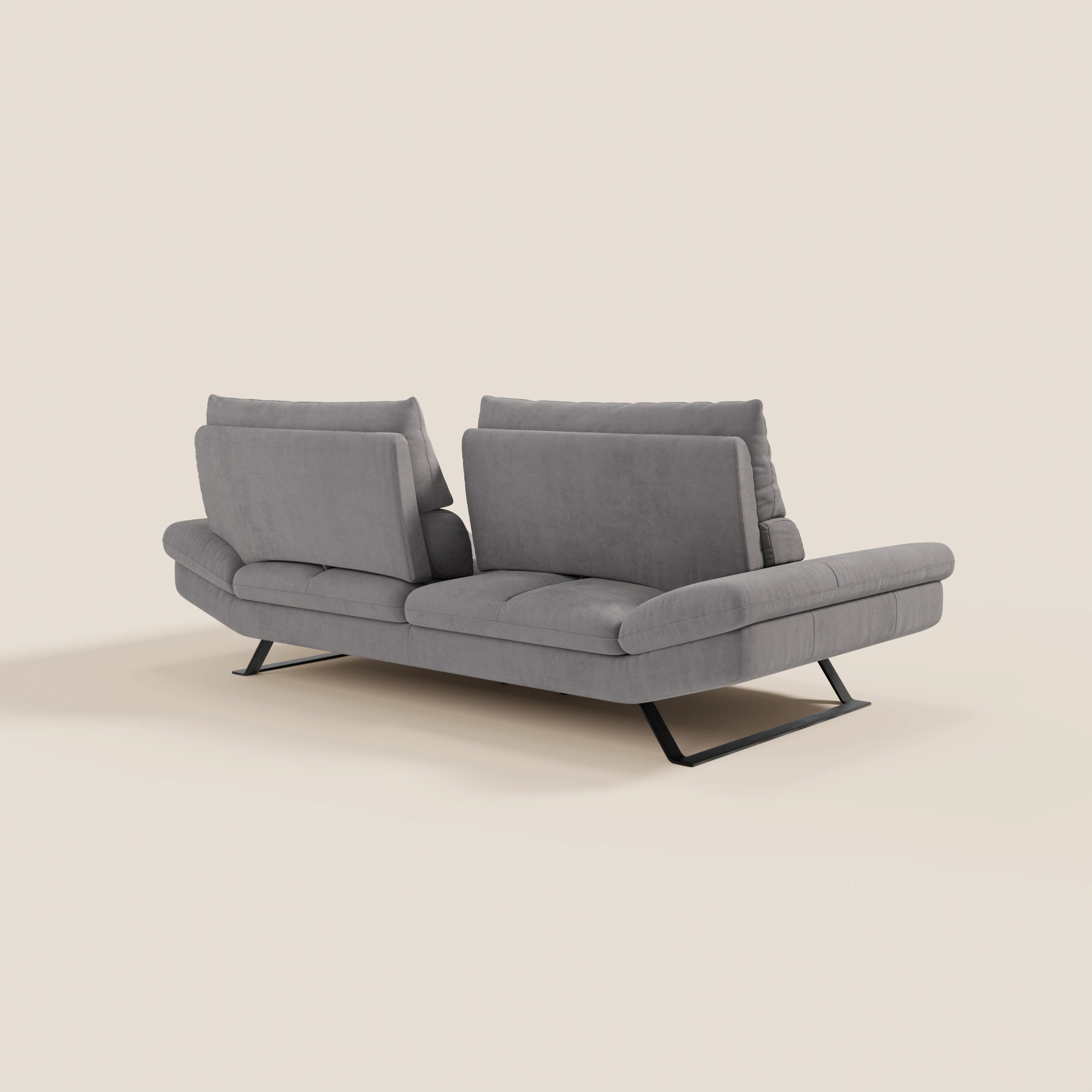 Eclipse Divano dal design moderno 2 e 3 posti con schienali traslanti - piedini alti in elegante microfibra smacchiabile T11 - divani.store