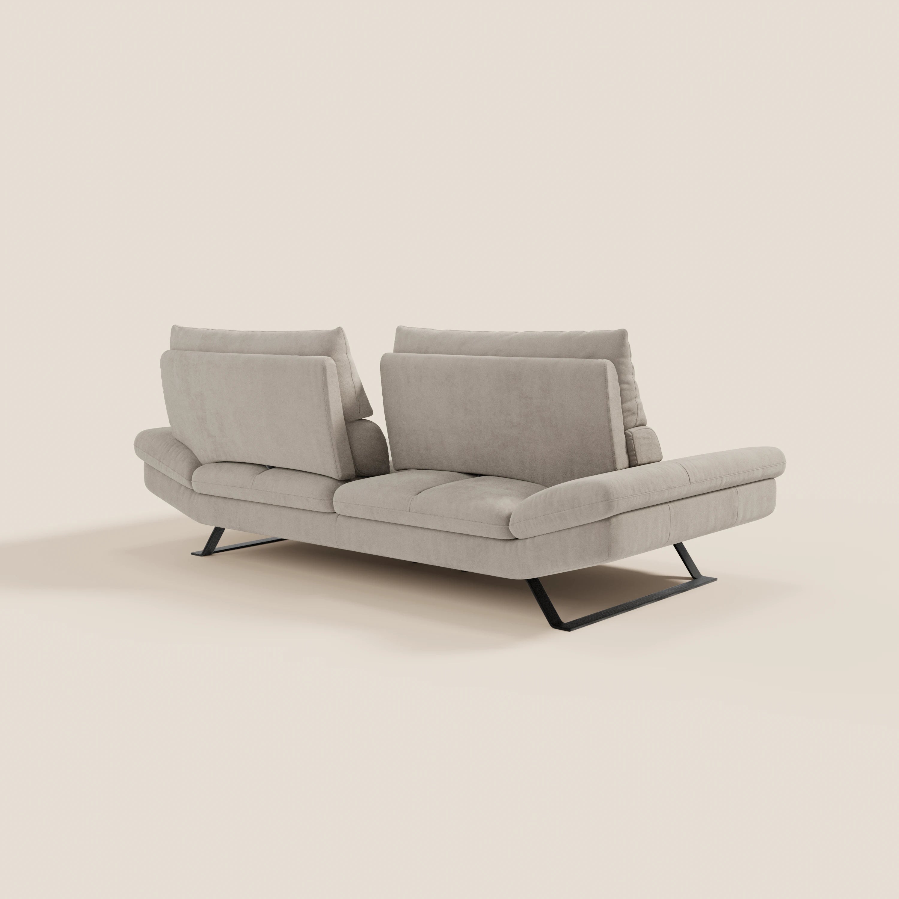 Eclipse Divano dal design moderno 2 e 3 posti con schienali traslanti - piedini alti in elegante microfibra smacchiabile T11 - divani.store
