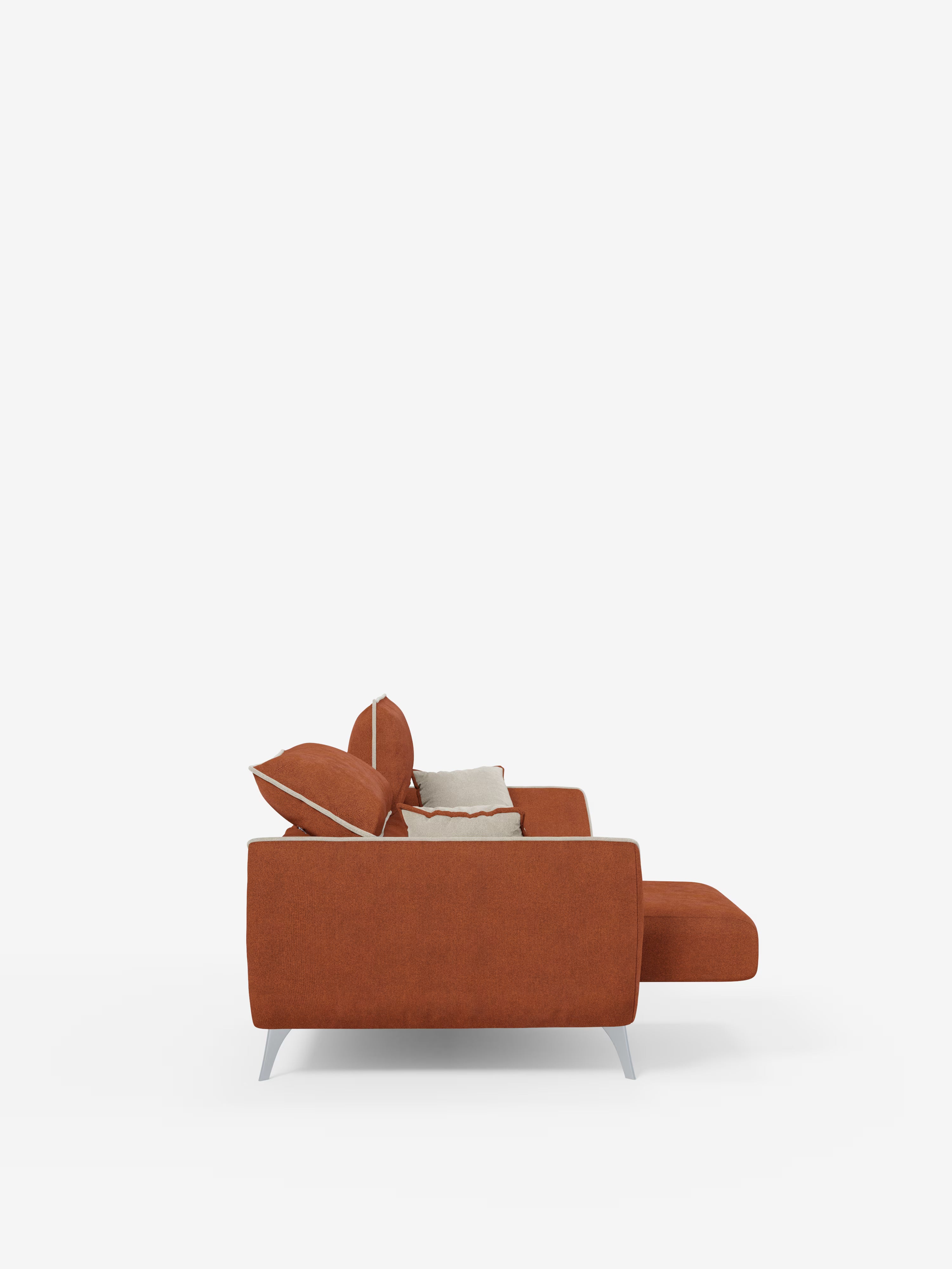 Michelangelo Sofa mit 2 und 3 ausziehbaren Sitzen und verstellbaren Kopfstützen aus abwaschbarem Stoff T23 