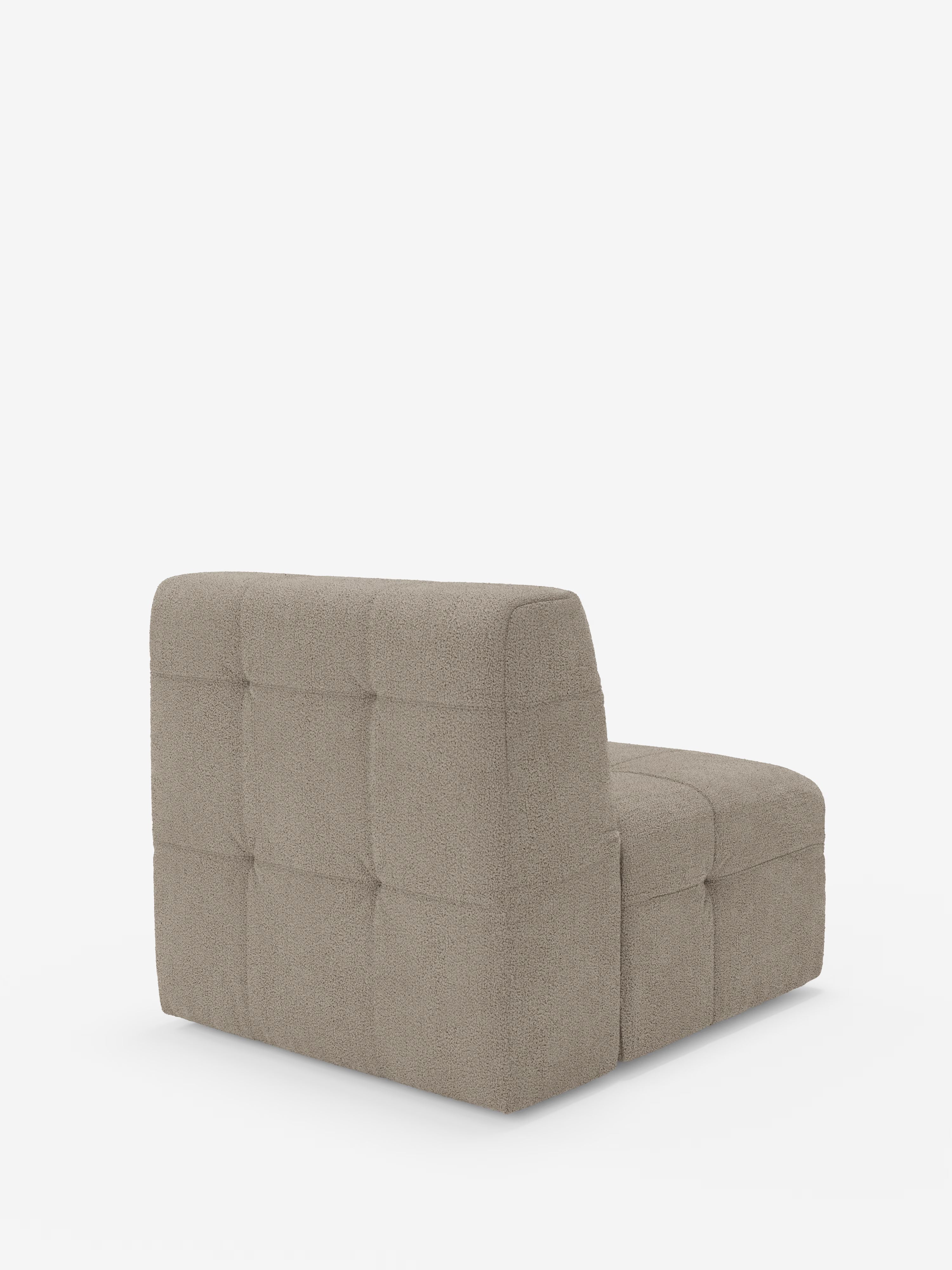Mosaic Sesselmodul 77 cm aus Bouclé – Capitonné und Design aus fleckenabweisendem Stoff T21