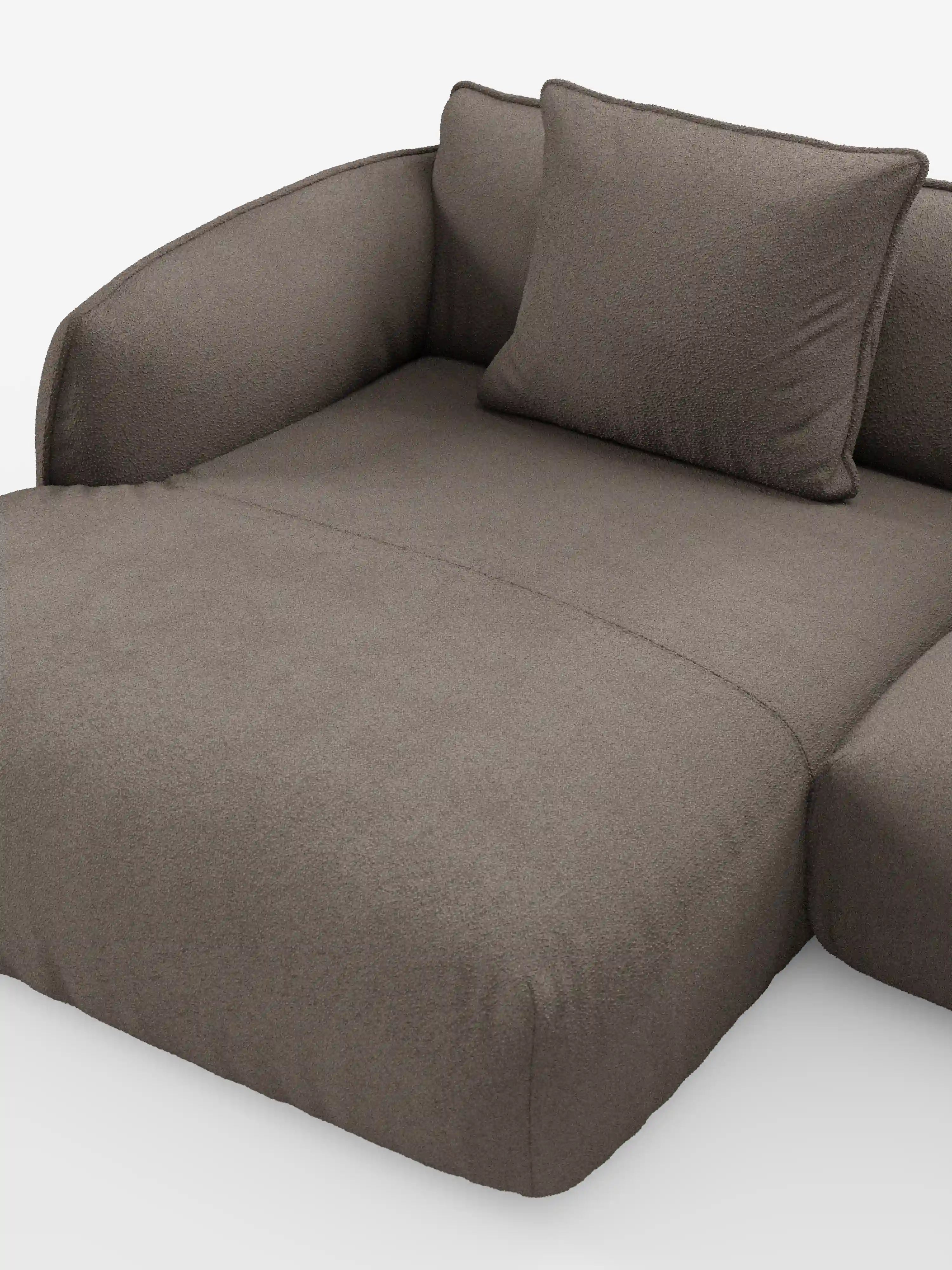 Nimbus panoramisches modulares Ecksofa mit Recamiere und Ecke aus fleckenabweisendem Stoff t33