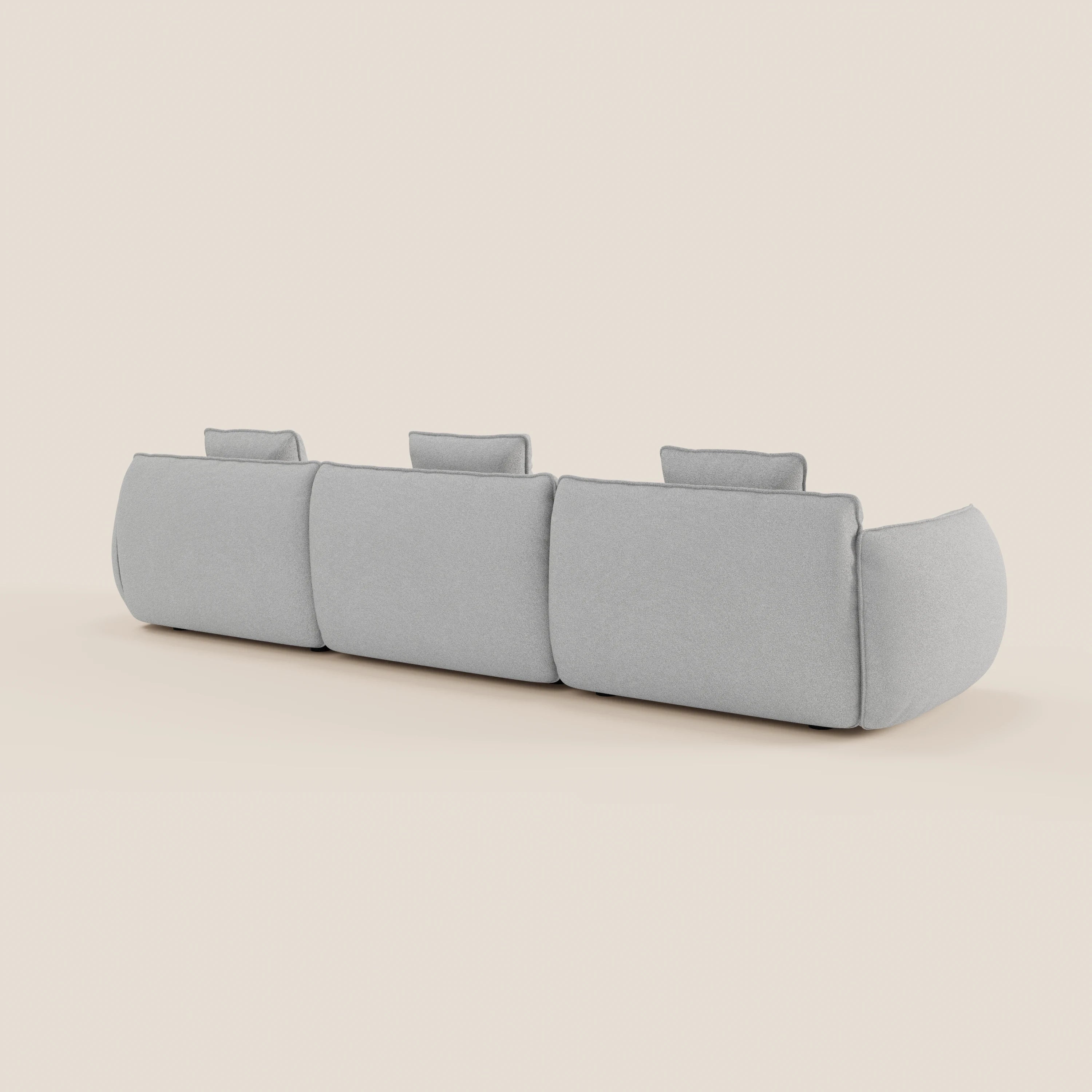 Nimbus divano lineare modulare a 3 sedute componibile in morbido tessuto T33 - divani.store