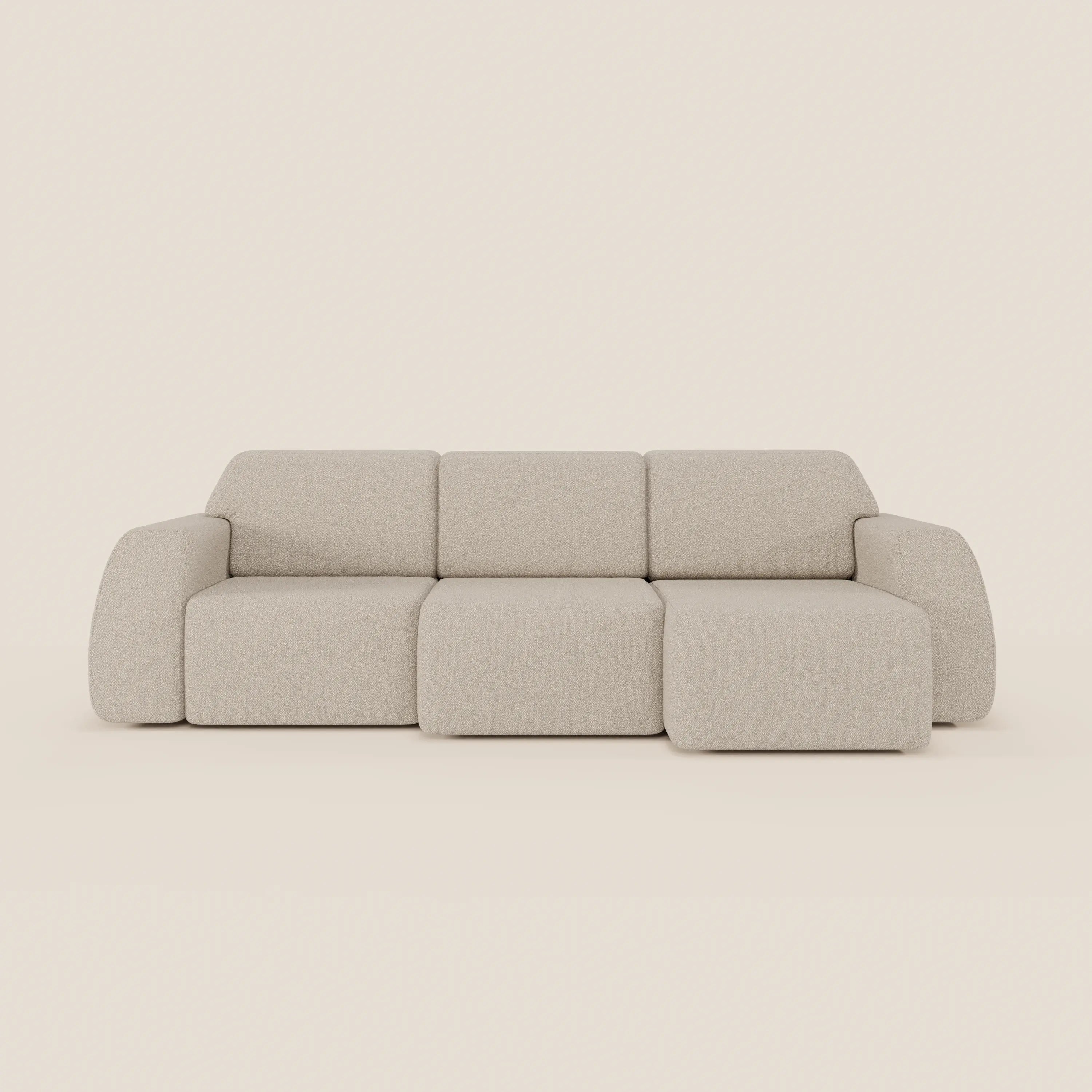 Orbit divano con 3 sedute scorrevoli e allungabili in tessuto effetto cotone smacchiabile T33 - divani.store