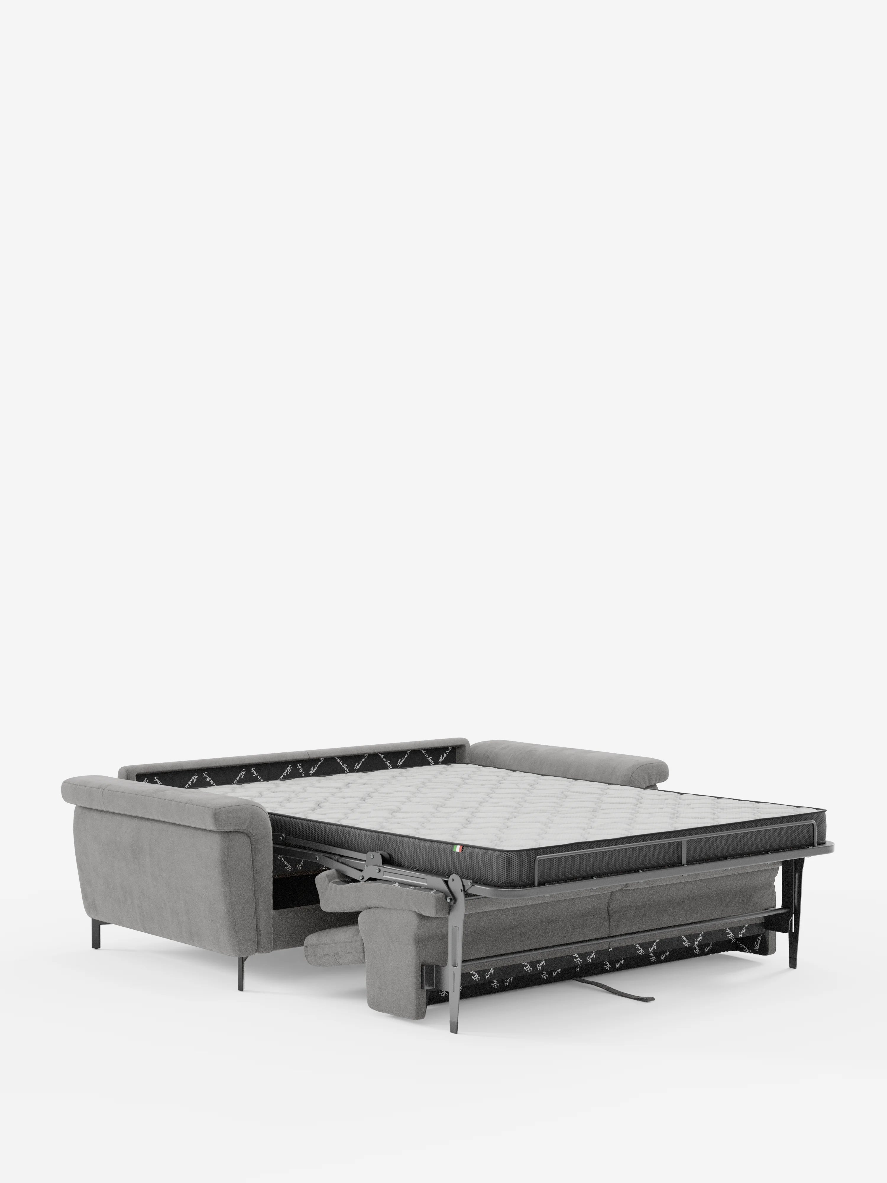 Capri – Design-Schlafsofa mit hohen Füßen – verstellbare Kopfstützen aus edlem, fleckenabweisendem Stoff in Samtstoff T30